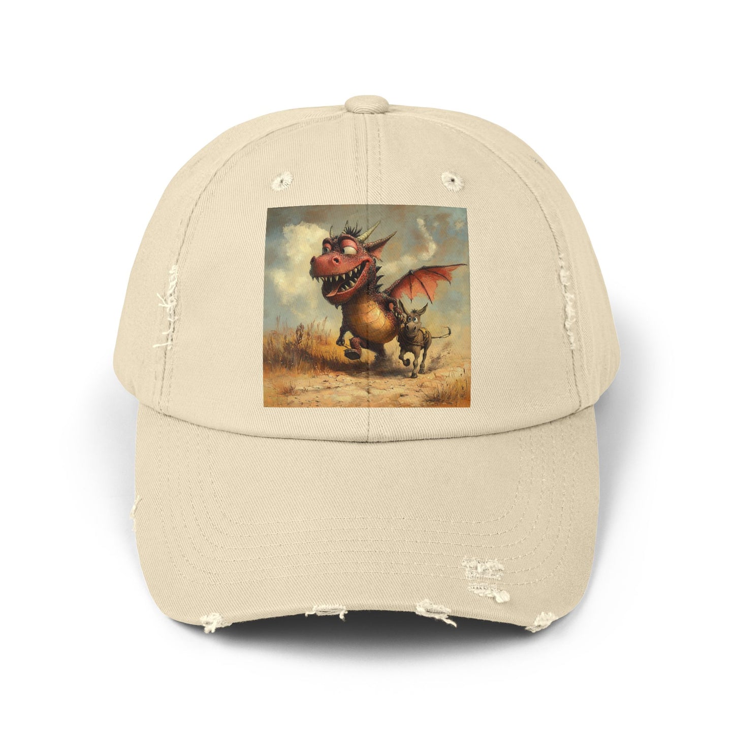 Playful Dragon Ass Distressed Cap | Unisex Cap, Casual, Gift for Fantasy Lovers, Birthday Gift, Festival Attire