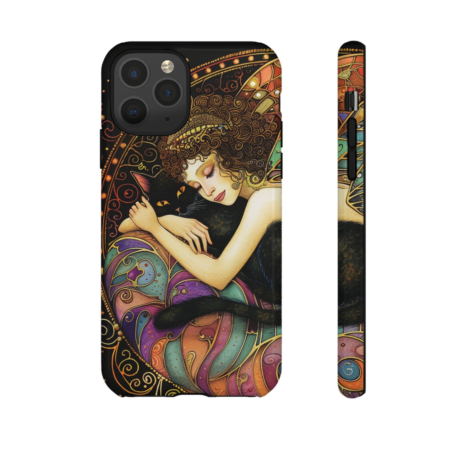 Artistic Phone Case for Cat Lovers, Tough Cases with Enchanting Design, Unique Gift for Birthdays, Holidays, and Celebrations