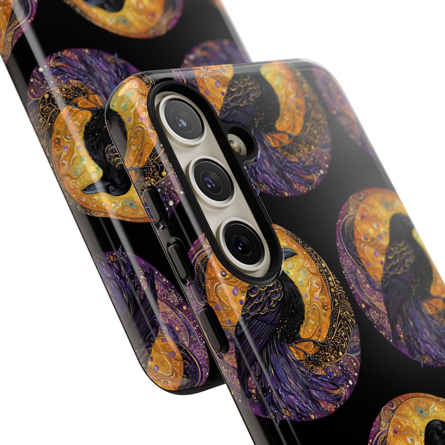 Raven Celestial Phone Case, Astrological Gift, Bird Lover Accessory, Tough Phone Cover, Gothic Aesthetic, Halloween Tech Decor