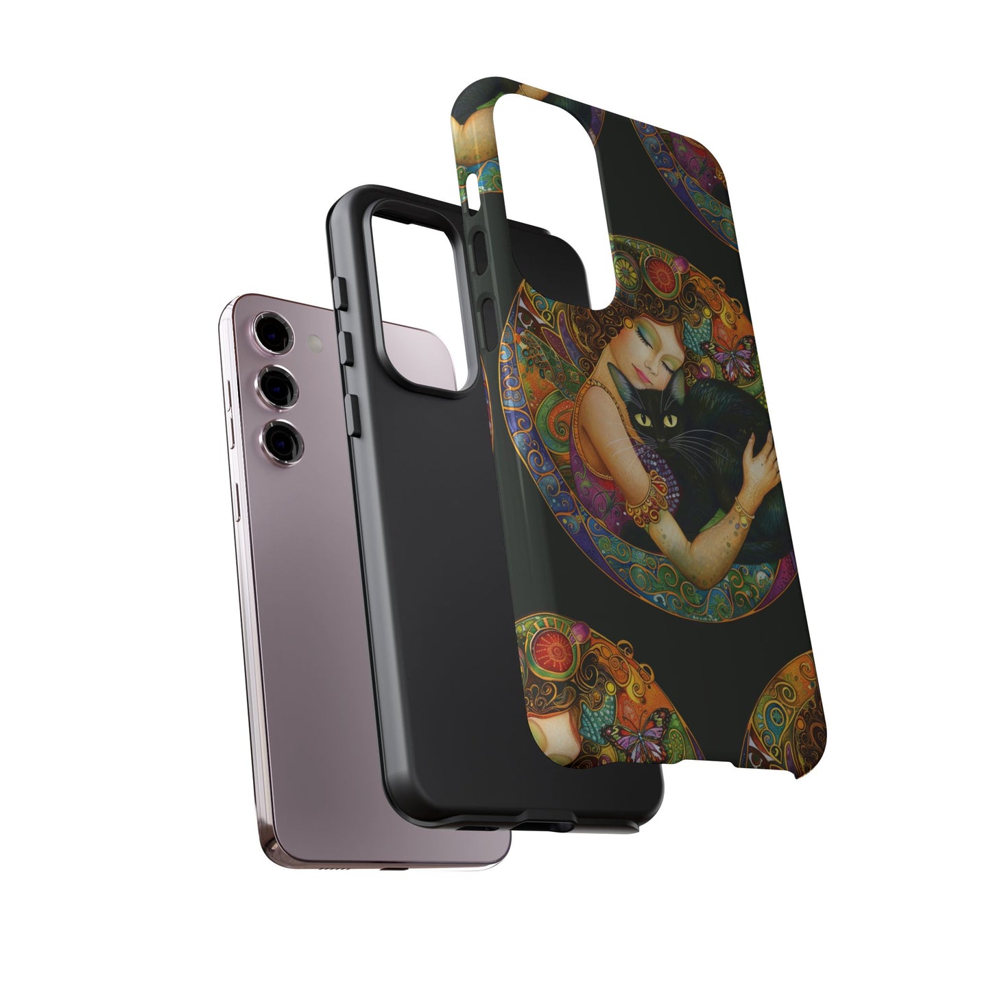 Tough Cases Phone Case, Colorful Protective Cover for Cat Lovers, Trendy Gift for Birthdays, Unique Art Phone Accessories