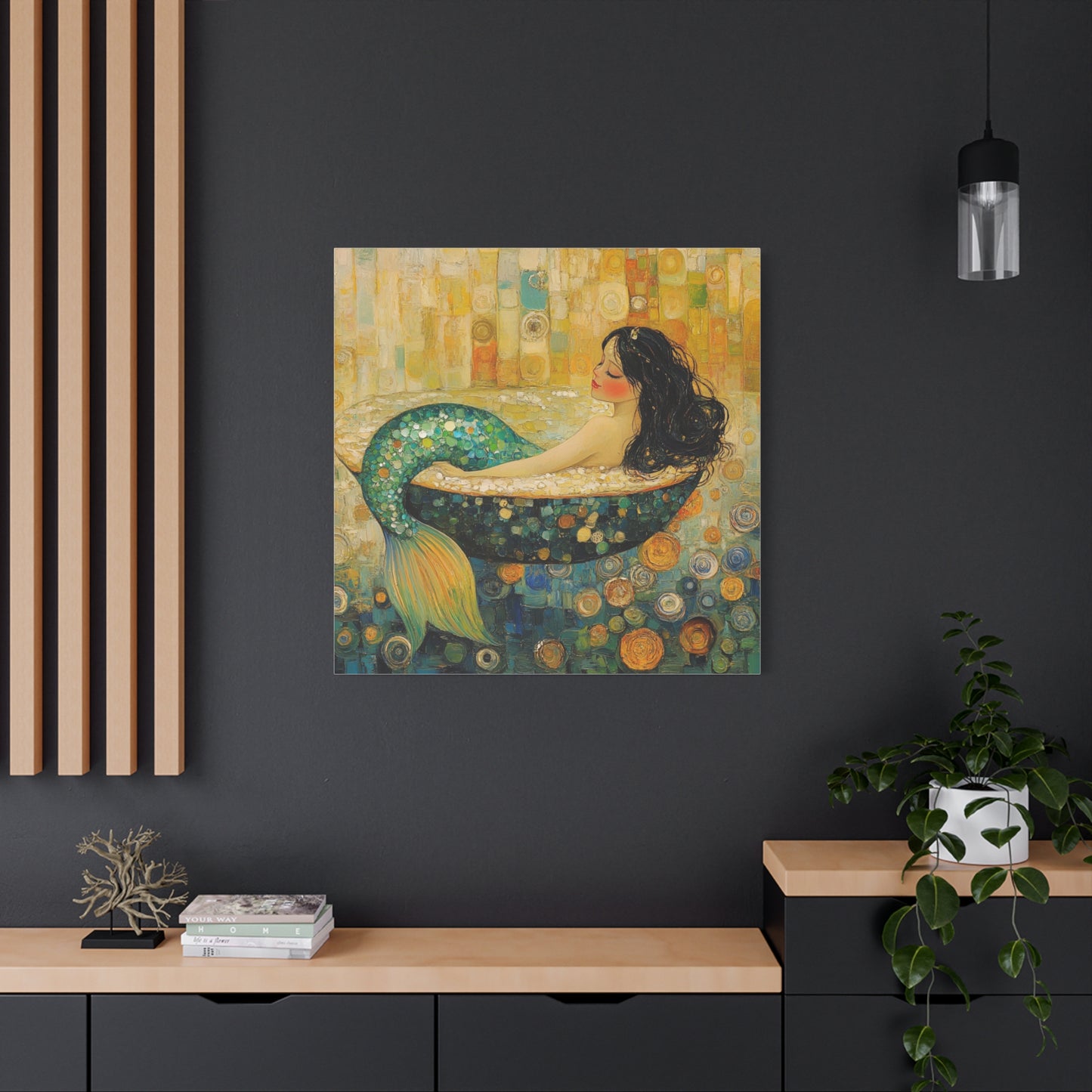 Serene Mermaid Canvas Art, Wall Decor, Home Decoration, Art Gift, Coastal Living, Beach Theme, Printable Artwork