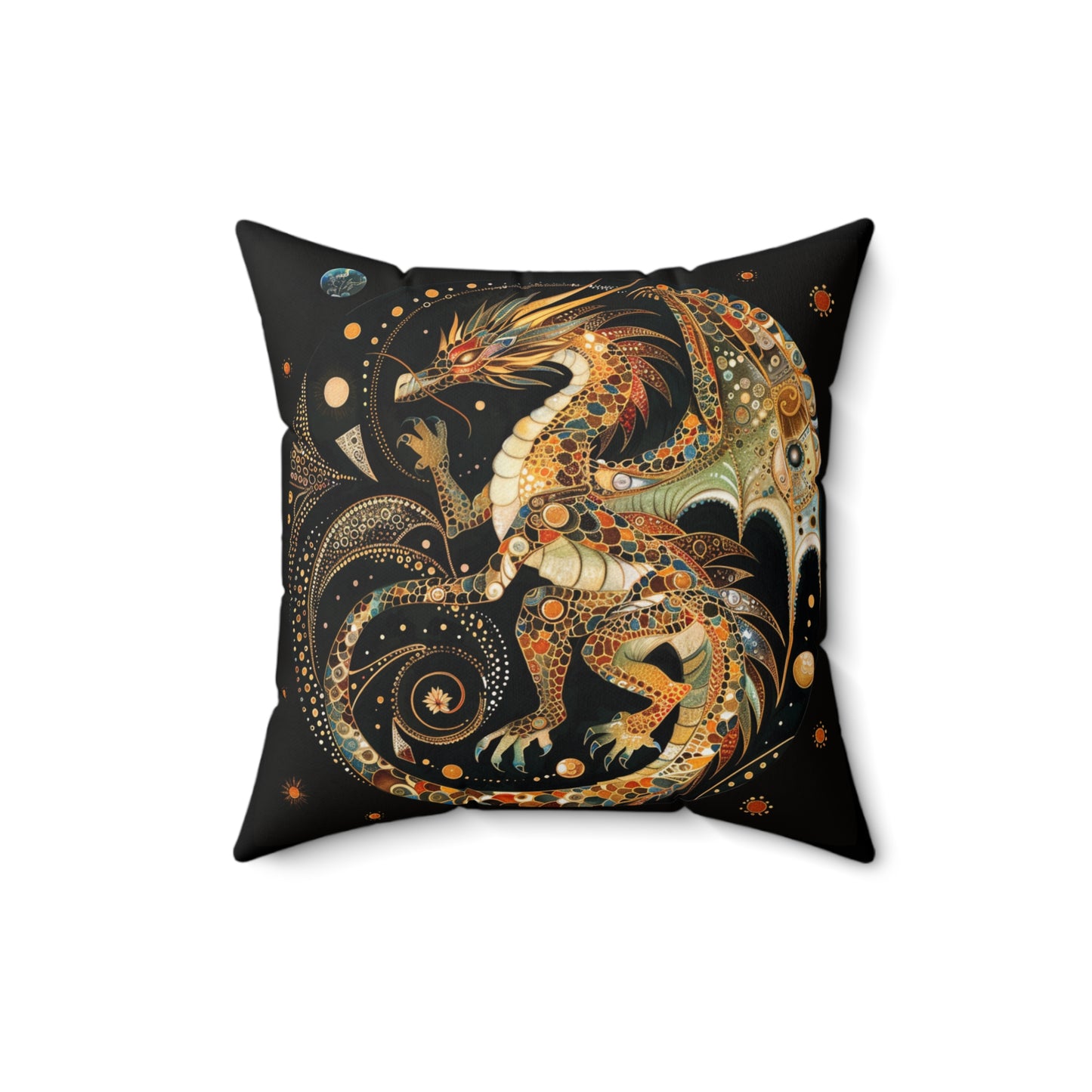 Faux Suede Dragon Pillow | Cozy Home Decor, Fantasy Gift, Art Throw Pillow, Unique Cushion, Pillow for Dragon Lovers