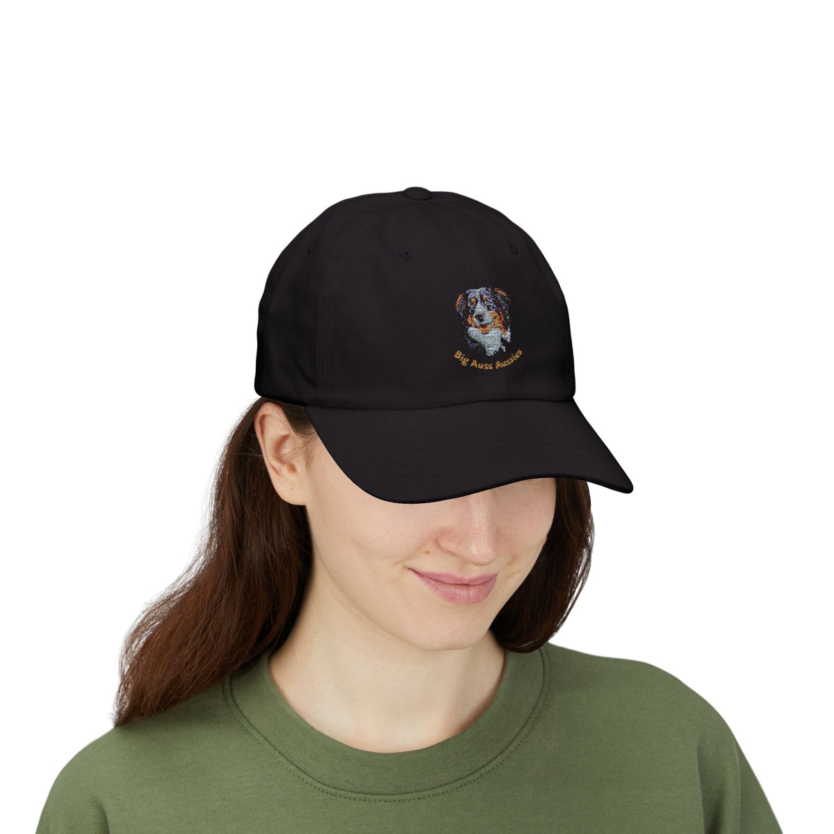 Big Auss Aussies Embroidered Custom Dog Dad Cap with Australian Shepherd Design