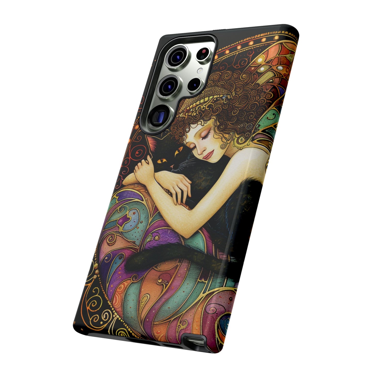 Artistic Phone Case for Cat Lovers, Tough Cases with Enchanting Design, Unique Gift for Birthdays, Holidays, and Celebrations