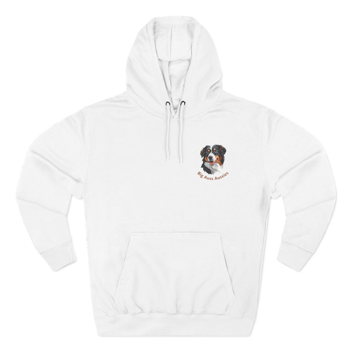 Big Auss Aussie Hoodie - Fleece Hoodie with Tri Color Australian Shepherd Design
