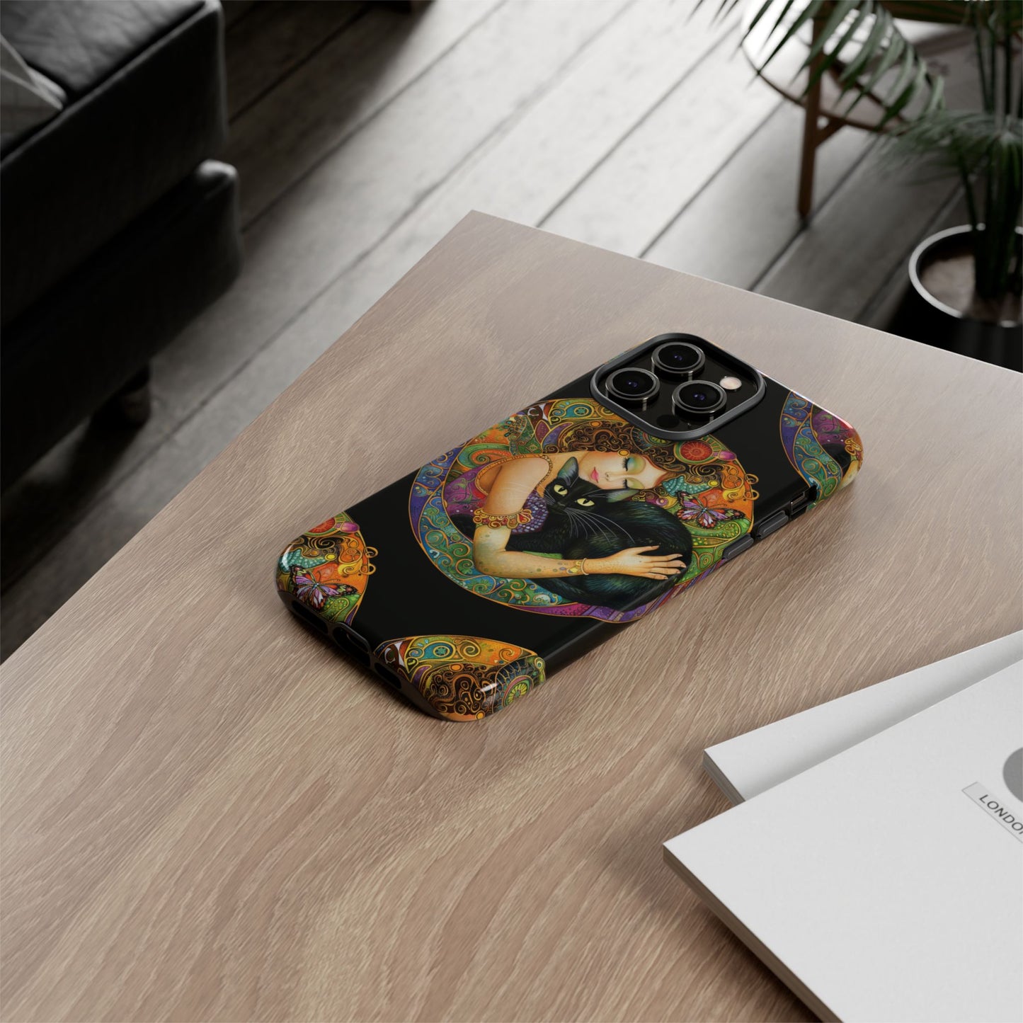 Tough Cases Phone Case, Colorful Protective Cover for Cat Lovers, Trendy Gift for Birthdays, Unique Art Phone Accessories