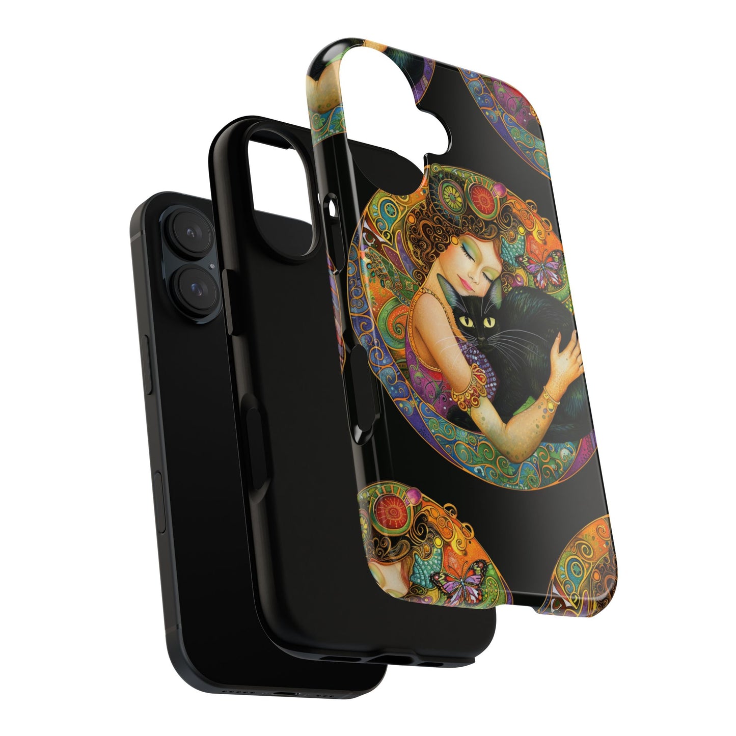 Tough Cases Phone Case, Colorful Protective Cover for Cat Lovers, Trendy Gift for Birthdays, Unique Art Phone Accessories