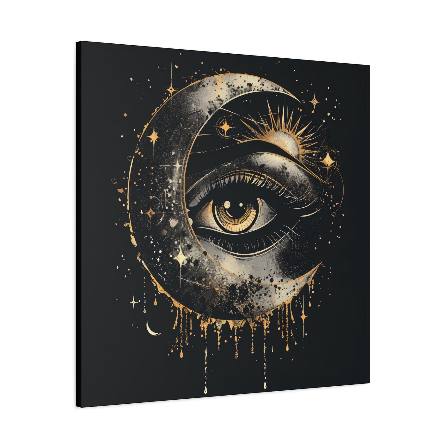 Celestial Eye Canvas Art Print, Mystic Moon Artwork, Astrology Decor, Spiritual Wall Art, Gift for Astronomers