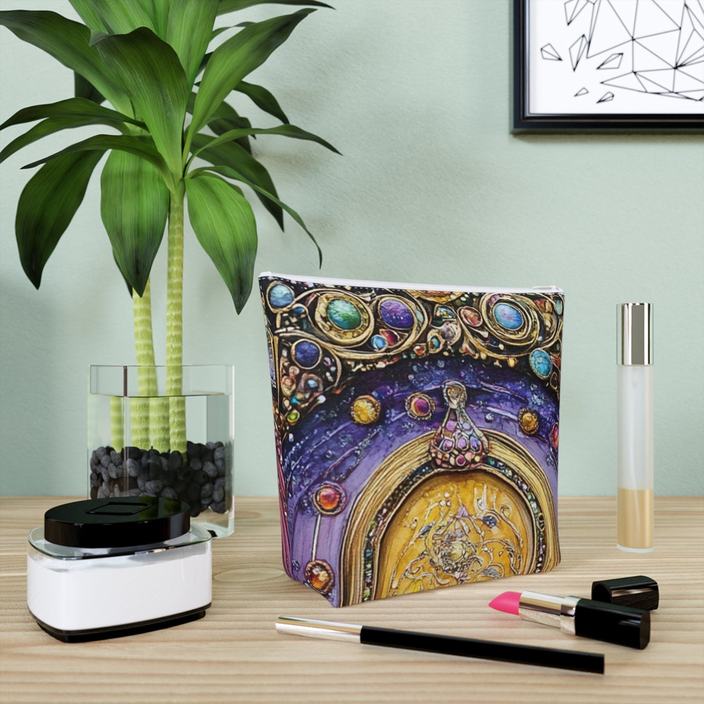 Fairy Door Cosmetic Bag with Enchanted Door Design, Makeup Organizer, Travel Pouch, Gift for Her, Magical Cosmetics Bag