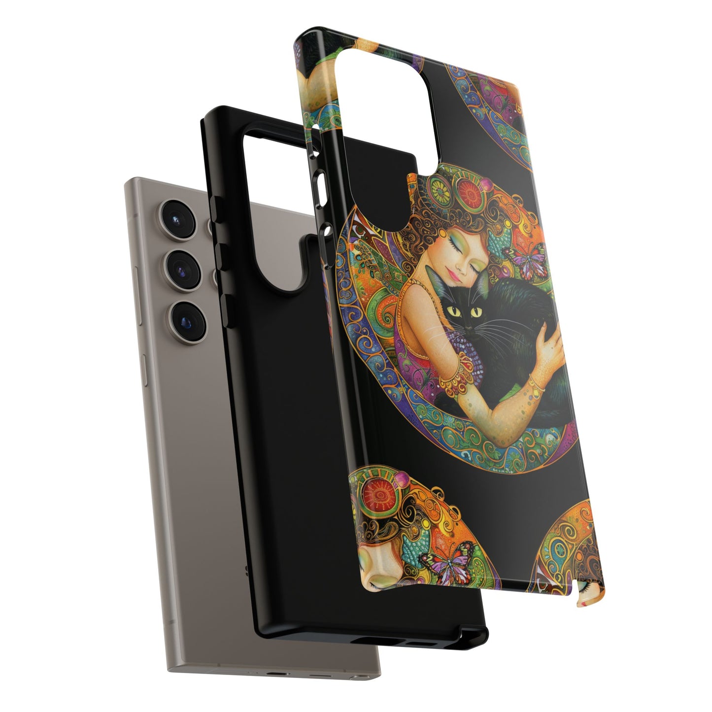 Tough Cases Phone Case, Colorful Protective Cover for Cat Lovers, Trendy Gift for Birthdays, Unique Art Phone Accessories