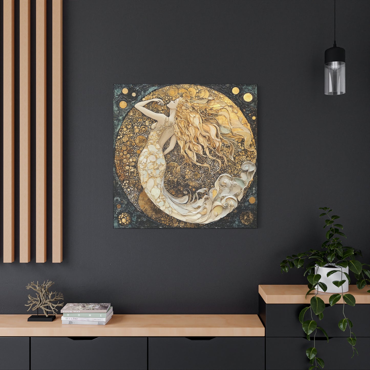 Elegant Mermaid Canvas Art, Home Decor, Wall Art, Gift for Her, Coastal Vibes, Housewarming Gift
