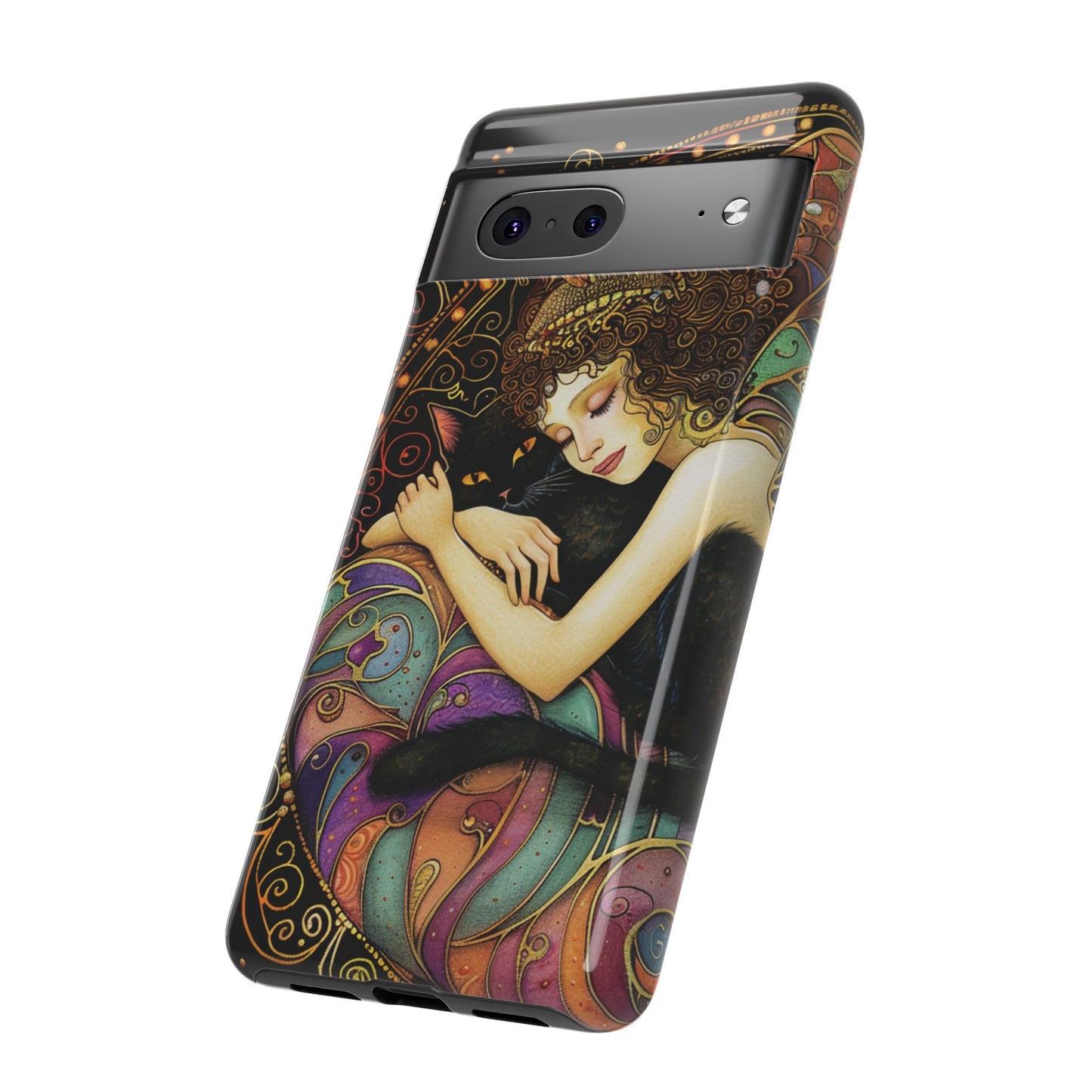 Artistic Phone Case for Cat Lovers, Tough Cases with Enchanting Design, Unique Gift for Birthdays, Holidays, and Celebrations