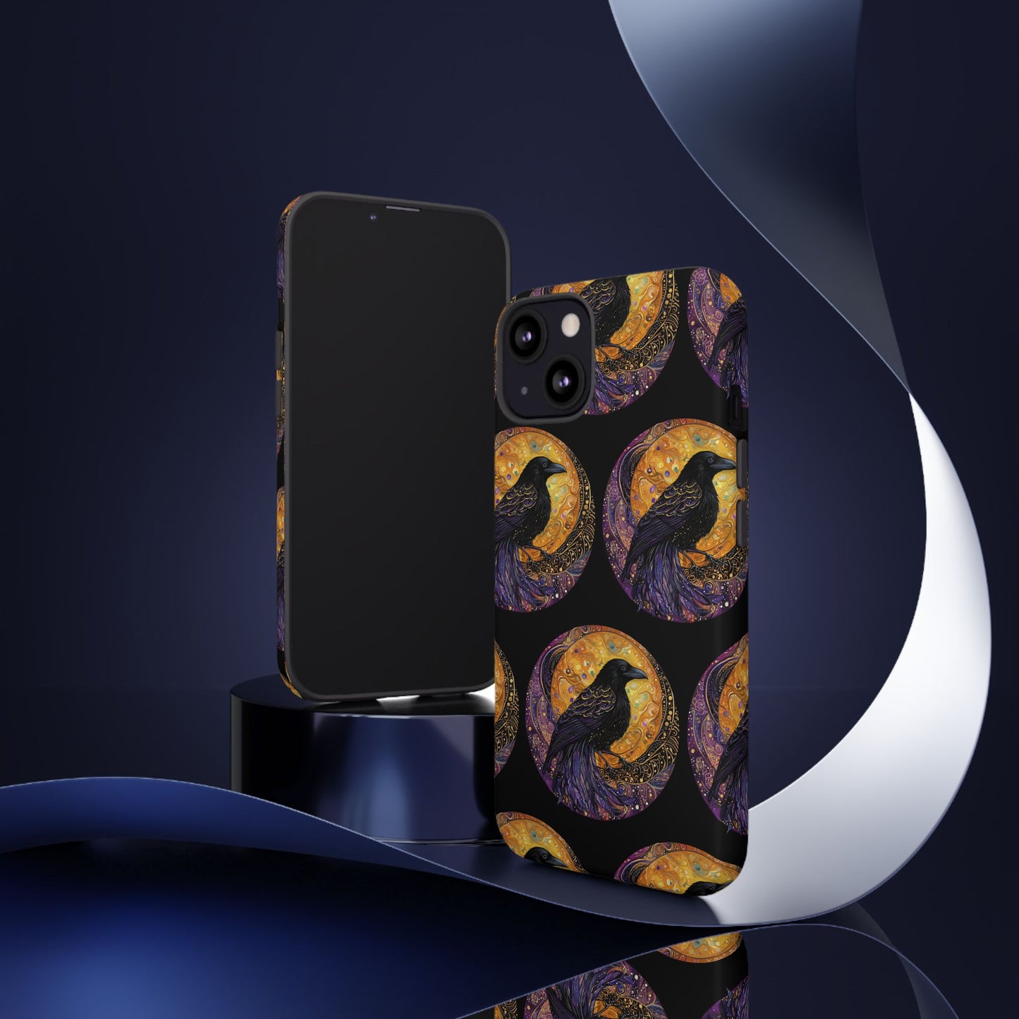 Raven Celestial Phone Case, Astrological Gift, Bird Lover Accessory, Tough Phone Cover, Gothic Aesthetic, Halloween Tech Decor