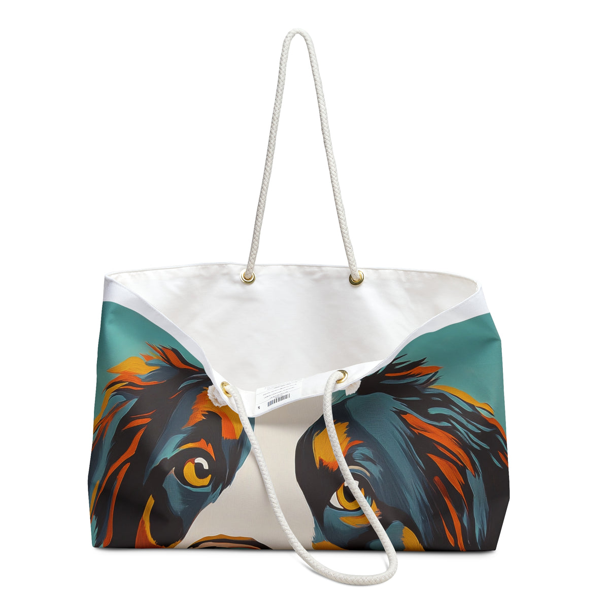 Mid Century Modern Black Tri Australian Shepherd Weekender Bag | Pet Lover Travel Tote, Perfect for Weekend Getaways