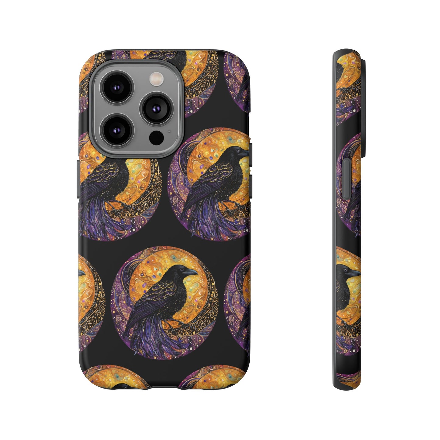 Raven Celestial Phone Case, Astrological Gift, Bird Lover Accessory, Tough Phone Cover, Gothic Aesthetic, Halloween Tech Decor