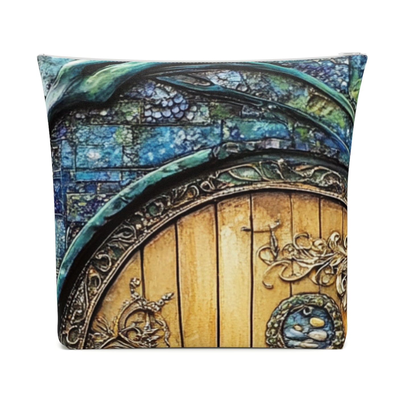 Fairy Door Mystical Floral Cosmetic Bag | Travel Pouch, Makeup Organizer, Gift for Her, Boho Style, Unique Design