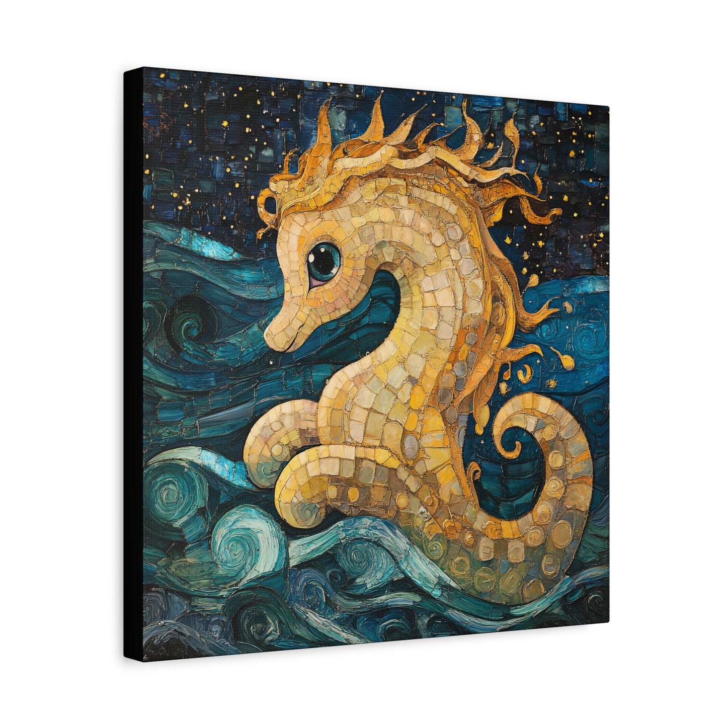 Seahorse Art Canvas Print, Nautical Home Decor, Ocean Lover Gift, Sea Creature Wall Art, Children's Room Decoration