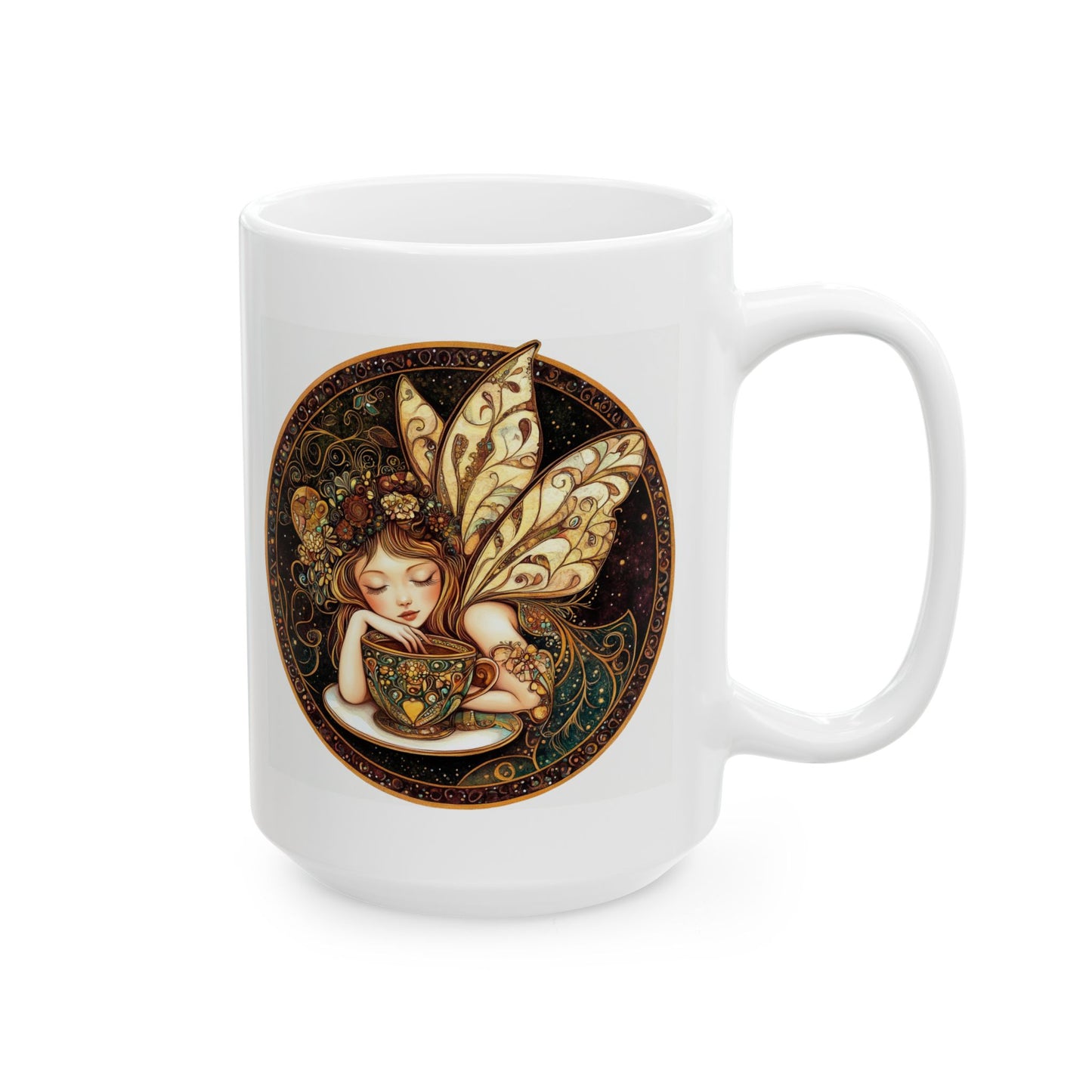 ArtisticTea Time Fairy Collection, "Persian Rose" , Perfect Gift for Coffee Lovers, Vibrant Artwork, Unique Drinkware, Home Decor,