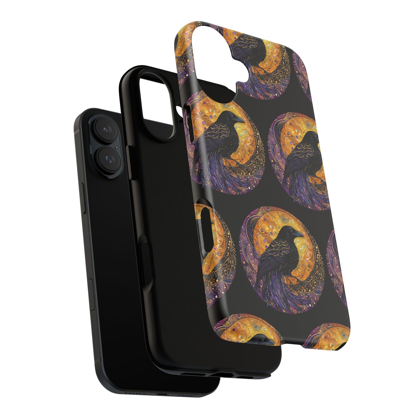 Raven Celestial Phone Case, Astrological Gift, Bird Lover Accessory, Tough Phone Cover, Gothic Aesthetic, Halloween Tech Decor