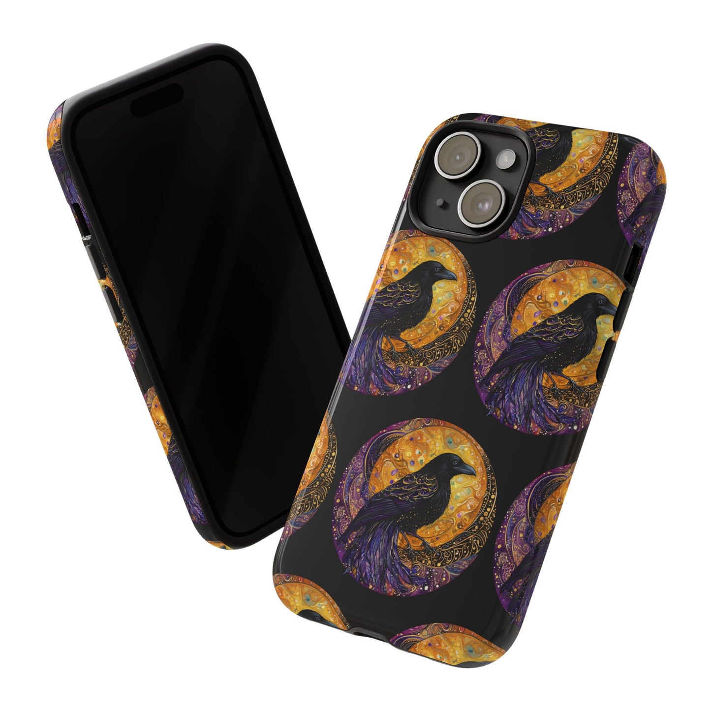 Raven Celestial Phone Case, Astrological Gift, Bird Lover Accessory, Tough Phone Cover, Gothic Aesthetic, Halloween Tech Decor