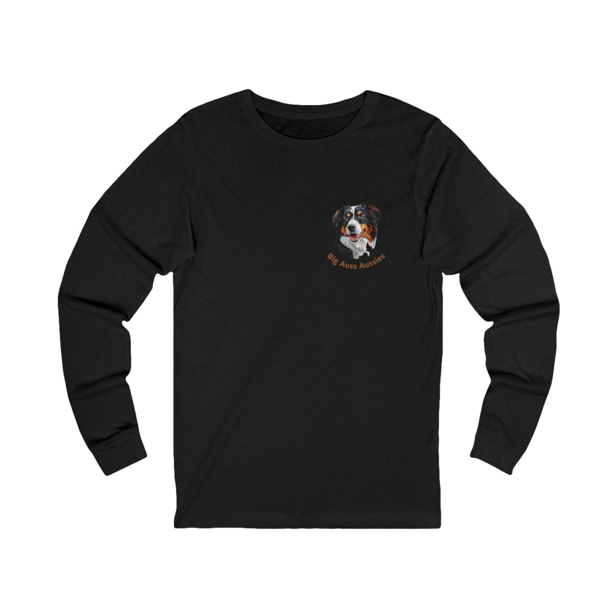 Big Auss Aussie Long Sleeve Tee, Unisex Jersey T-Shirt Tri Color Australian Shepherd
