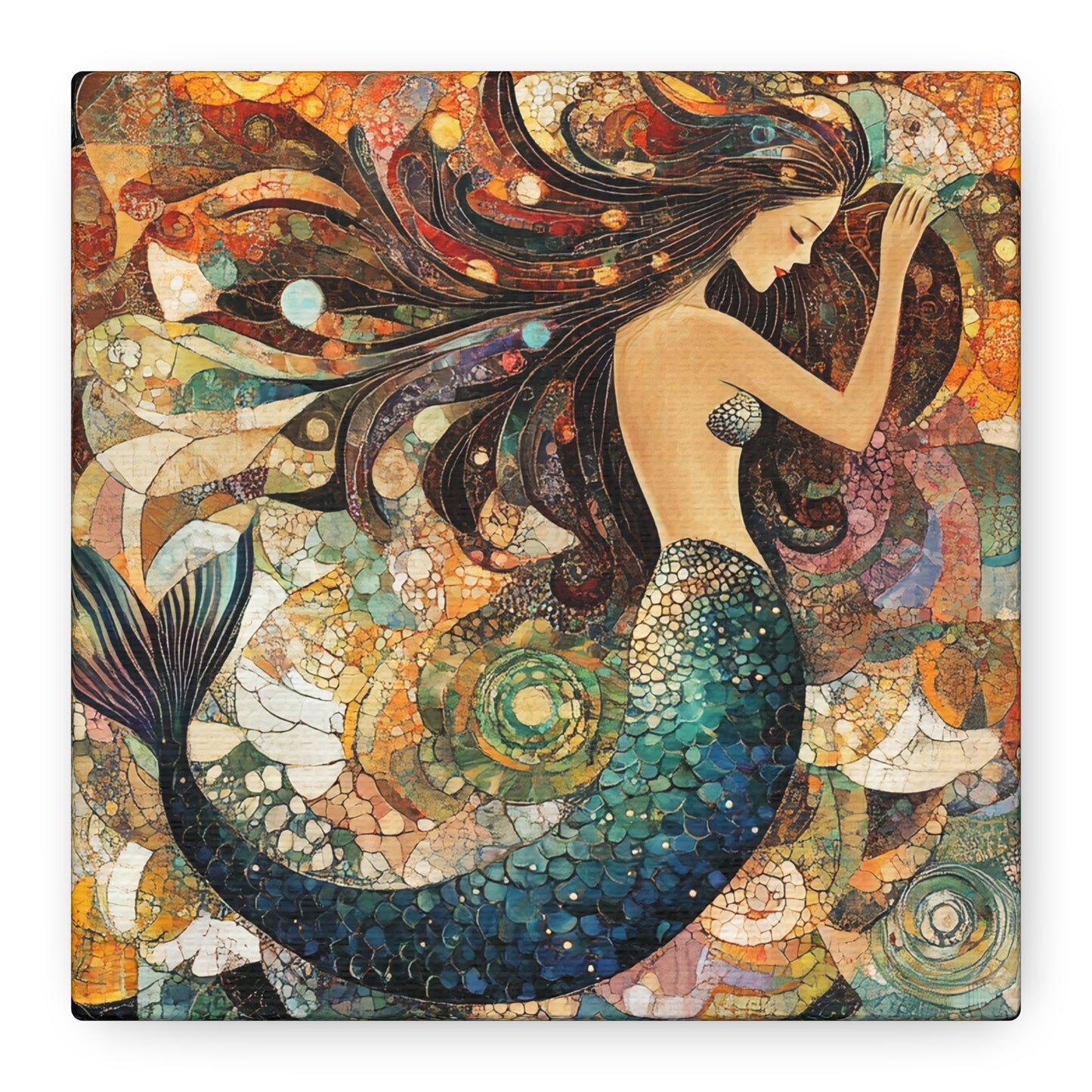 Mermaid Art Print, Canvas Wall Decor, Ocean-Themed Home Decor, Unique Gift for Mermaid Lovers, Nautical Wall Art, Coastal Decor