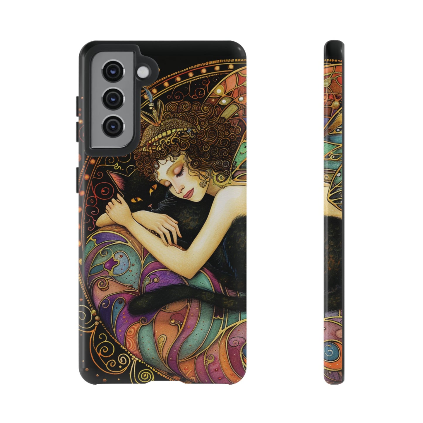 Artistic Phone Case for Cat Lovers, Tough Cases with Enchanting Design, Unique Gift for Birthdays, Holidays, and Celebrations