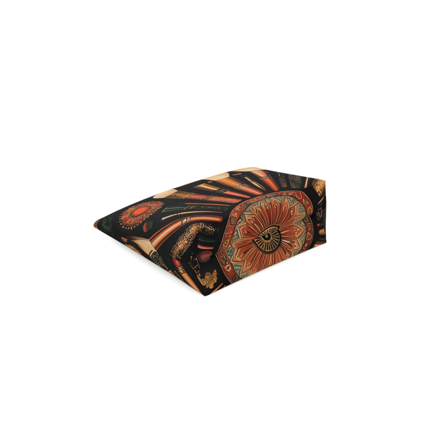 Artistic Vintage Look Makeup Bag, Bohemian Cosmetic Pouch, Travel Toiletry Case, Gift for Beauty Lovers, Vintage Brush Design