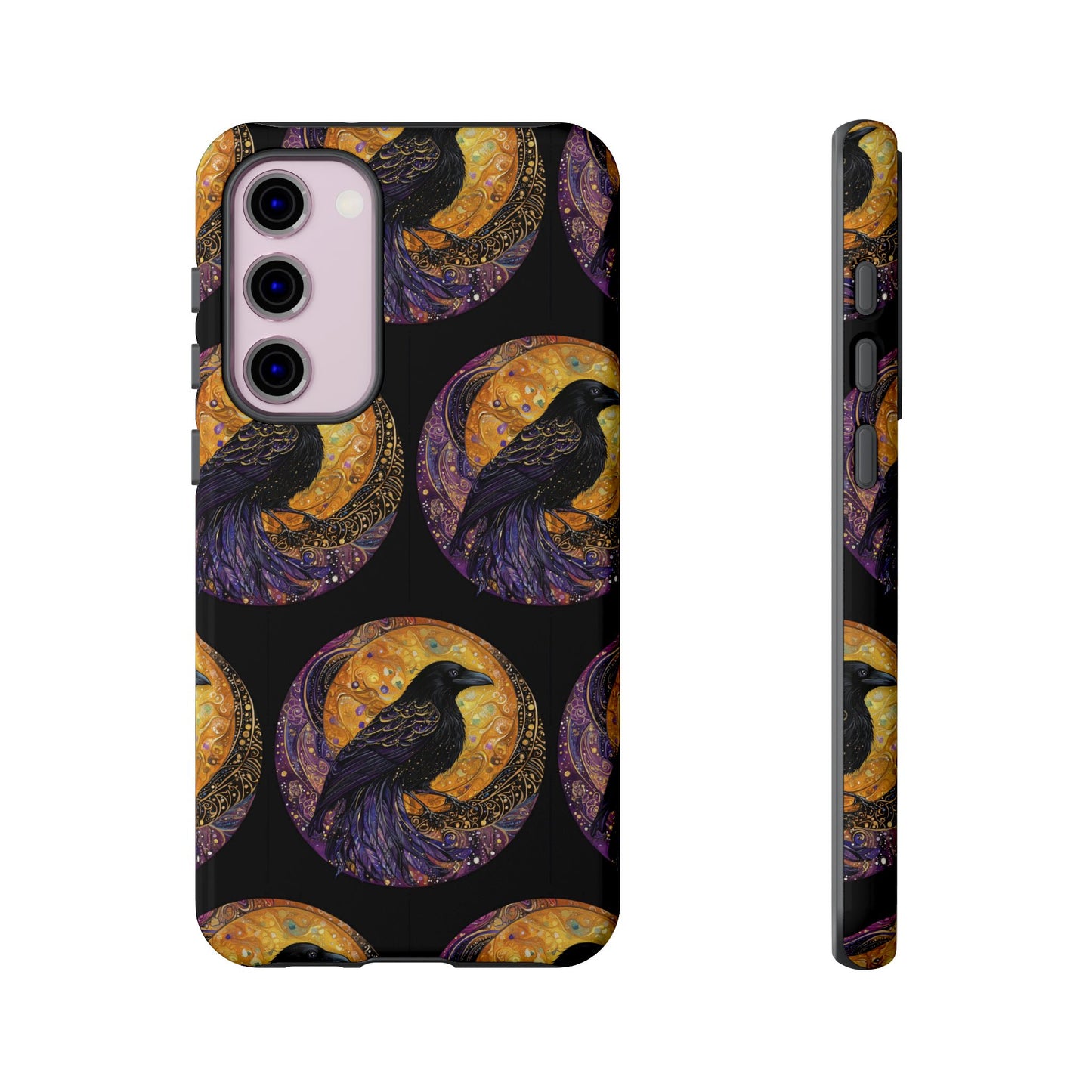 Raven Celestial Phone Case, Astrological Gift, Bird Lover Accessory, Tough Phone Cover, Gothic Aesthetic, Halloween Tech Decor
