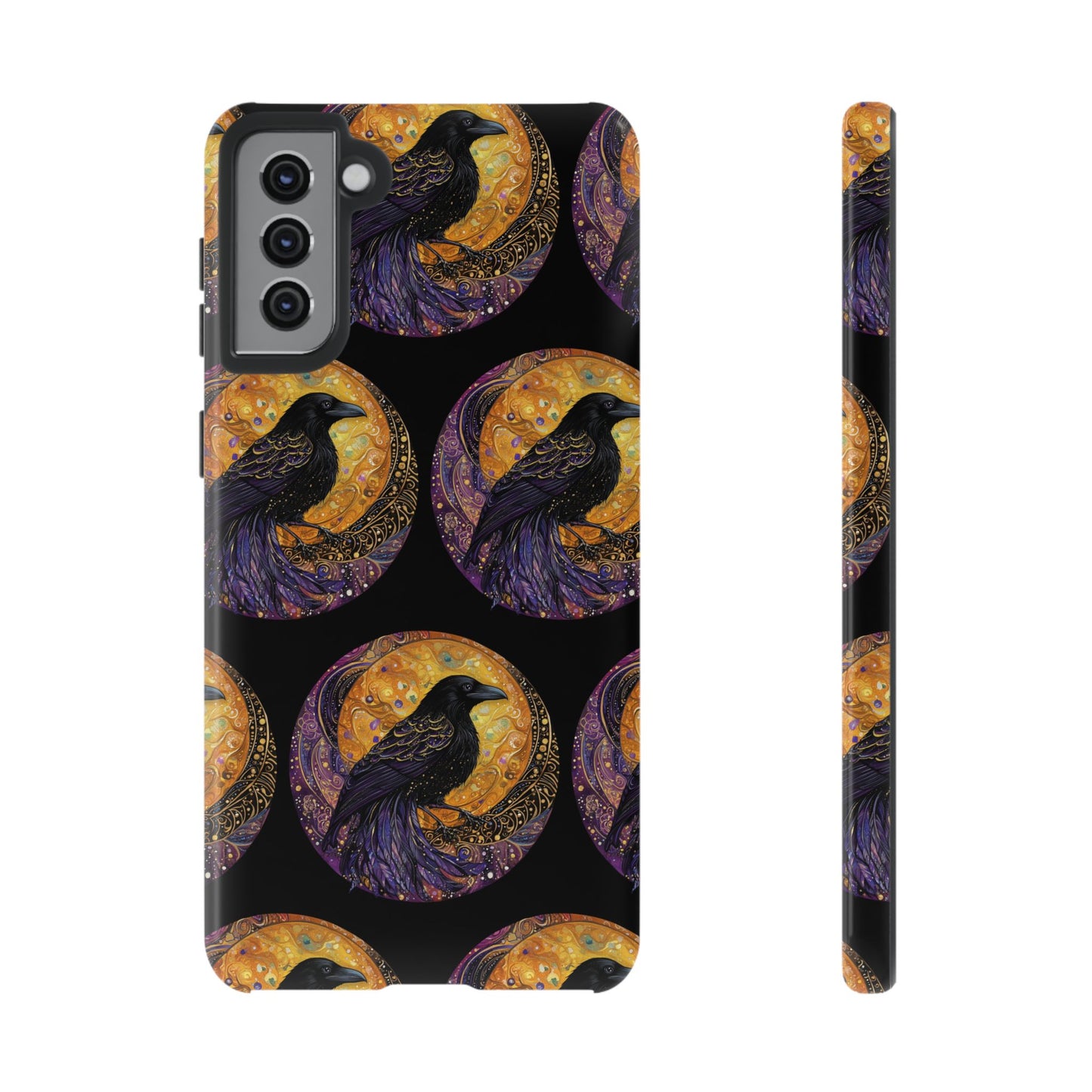 Raven Celestial Phone Case, Astrological Gift, Bird Lover Accessory, Tough Phone Cover, Gothic Aesthetic, Halloween Tech Decor