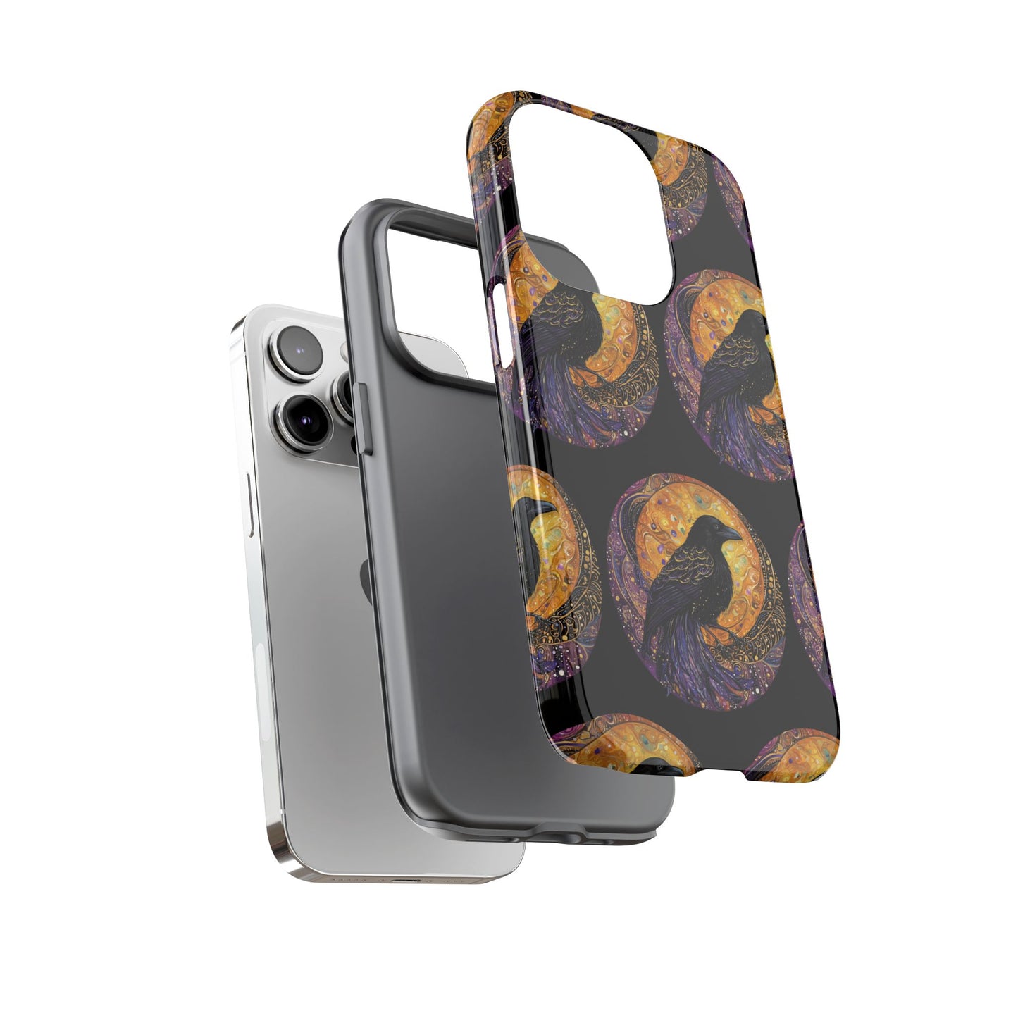 Raven Celestial Phone Case, Astrological Gift, Bird Lover Accessory, Tough Phone Cover, Gothic Aesthetic, Halloween Tech Decor