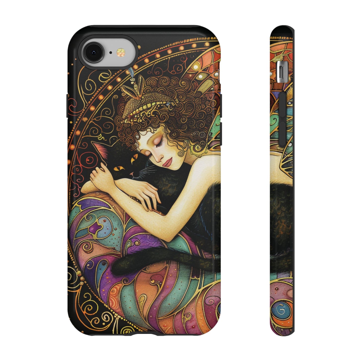 Artistic Phone Case for Cat Lovers, Tough Cases with Enchanting Design, Unique Gift for Birthdays, Holidays, and Celebrations