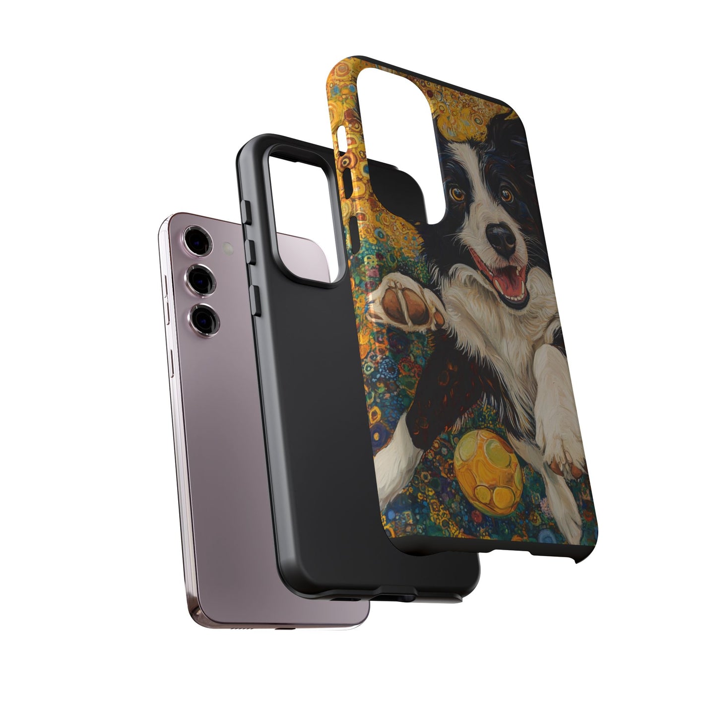Border Collie Phone Case, Tough Cases, Pet Gifts, Customized Dog Accessories, Dog Mom Gift, Colorful Animal Artwork