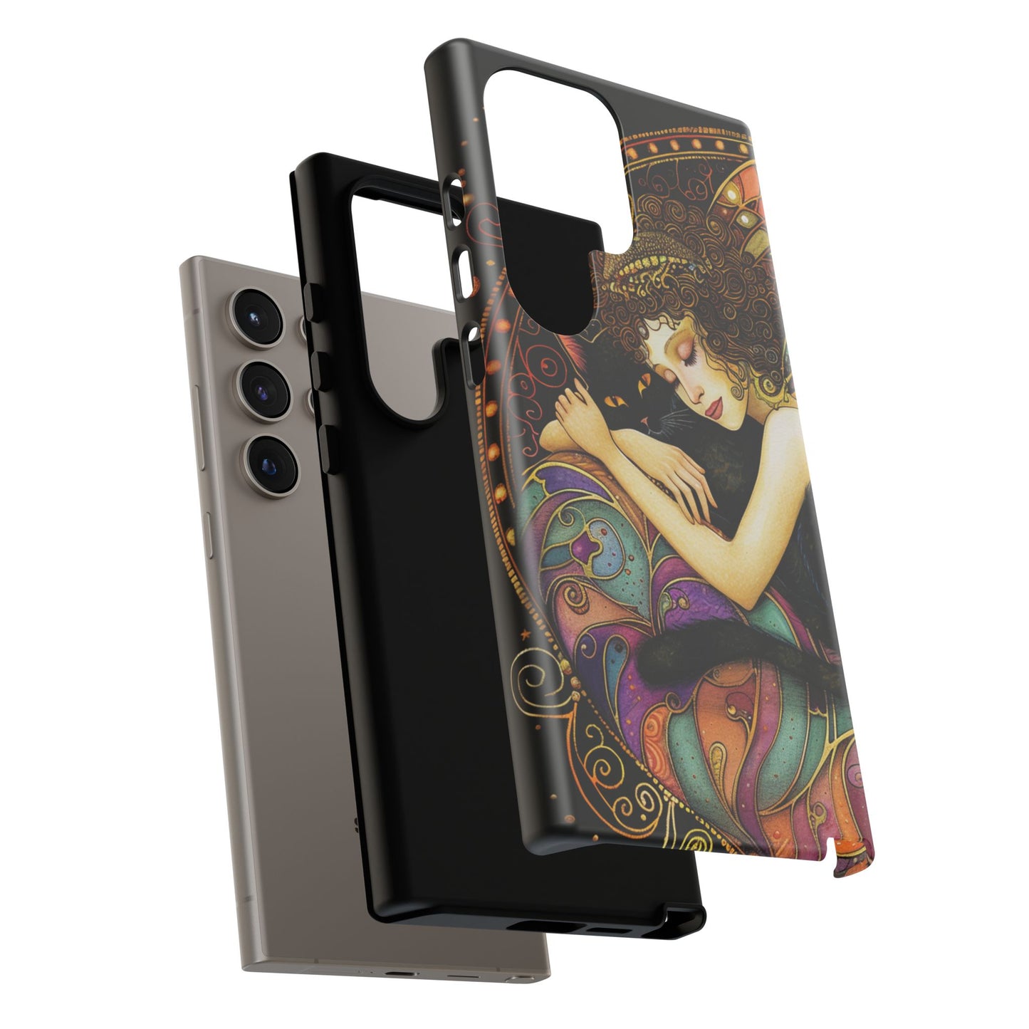 Artistic Phone Case for Cat Lovers, Tough Cases with Enchanting Design, Unique Gift for Birthdays, Holidays, and Celebrations