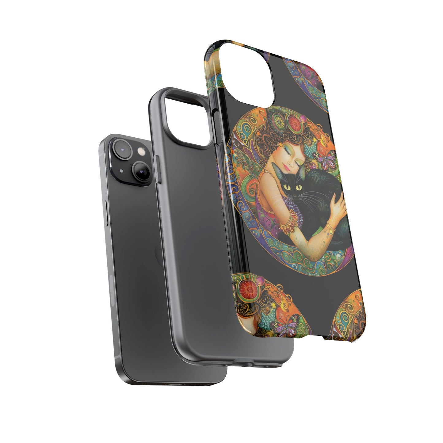 Tough Cases Phone Case, Colorful Protective Cover for Cat Lovers, Trendy Gift for Birthdays, Unique Art Phone Accessories