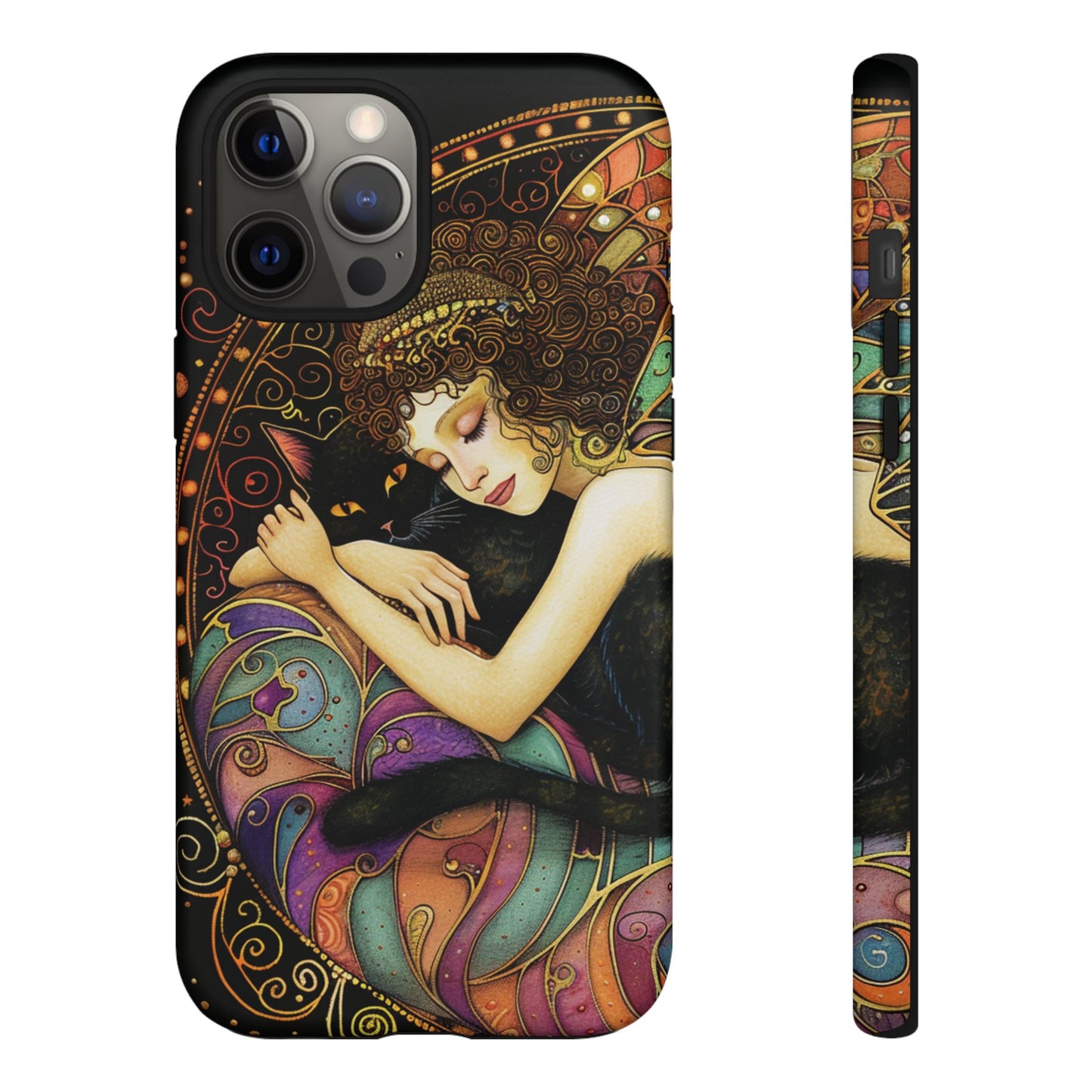 Artistic Phone Case for Cat Lovers, Tough Cases with Enchanting Design, Unique Gift for Birthdays, Holidays, and Celebrations