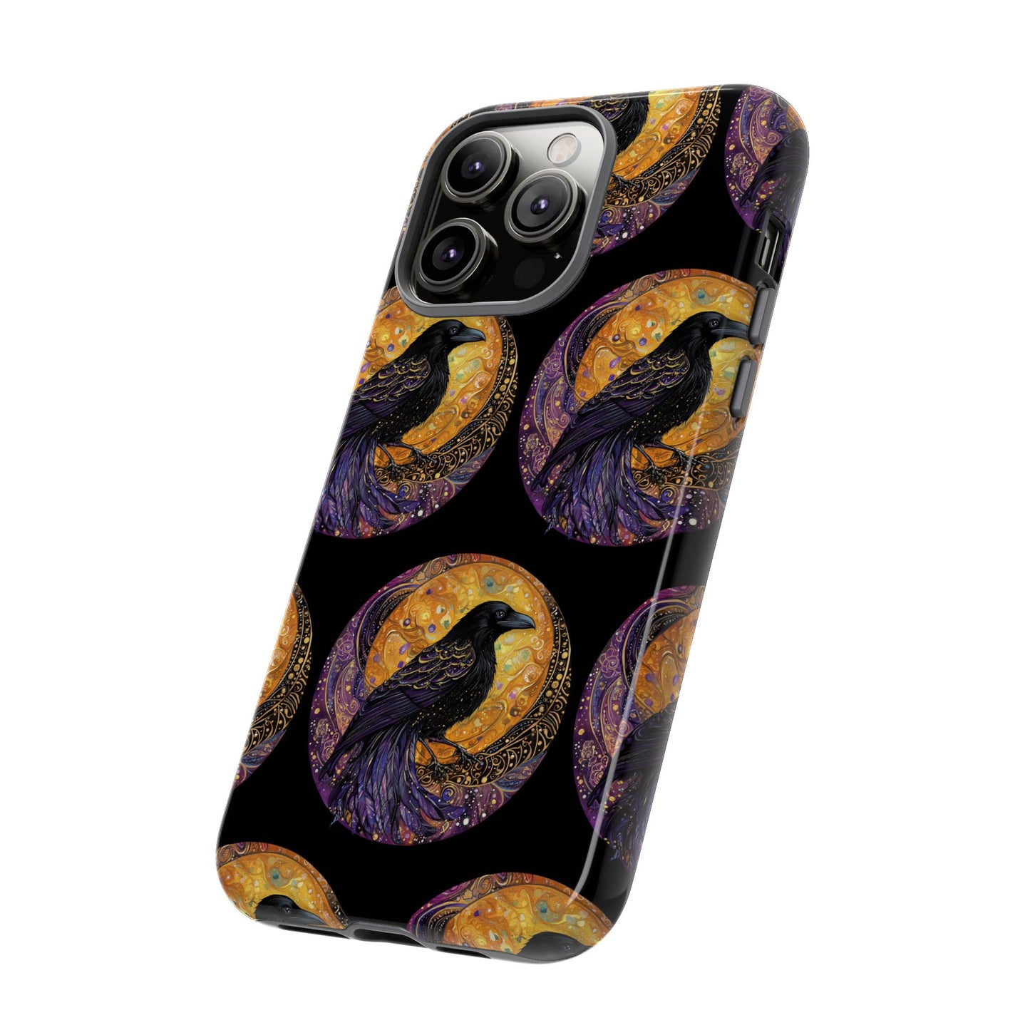 Raven Celestial Phone Case, Astrological Gift, Bird Lover Accessory, Tough Phone Cover, Gothic Aesthetic, Halloween Tech Decor