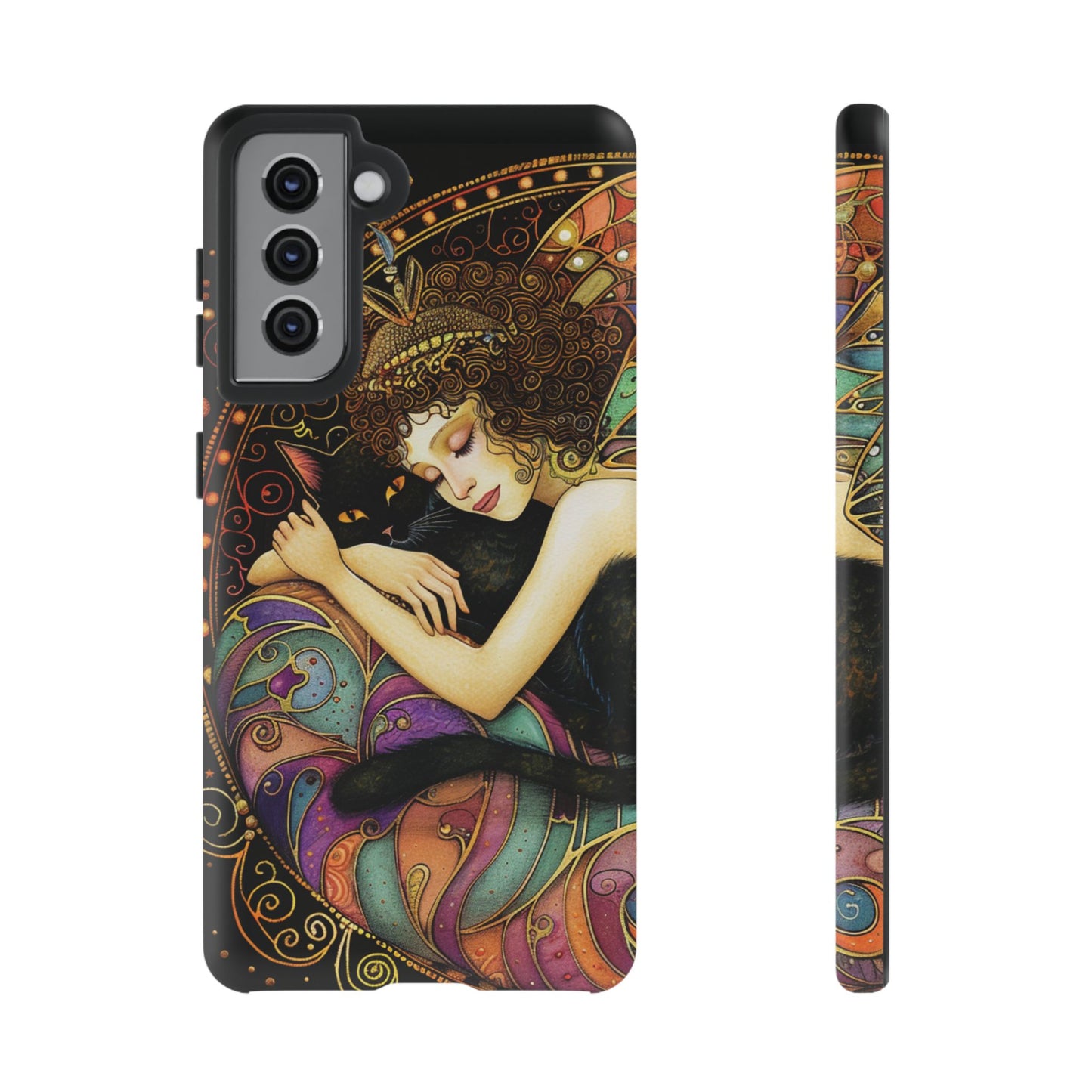 Artistic Phone Case for Cat Lovers, Tough Cases with Enchanting Design, Unique Gift for Birthdays, Holidays, and Celebrations