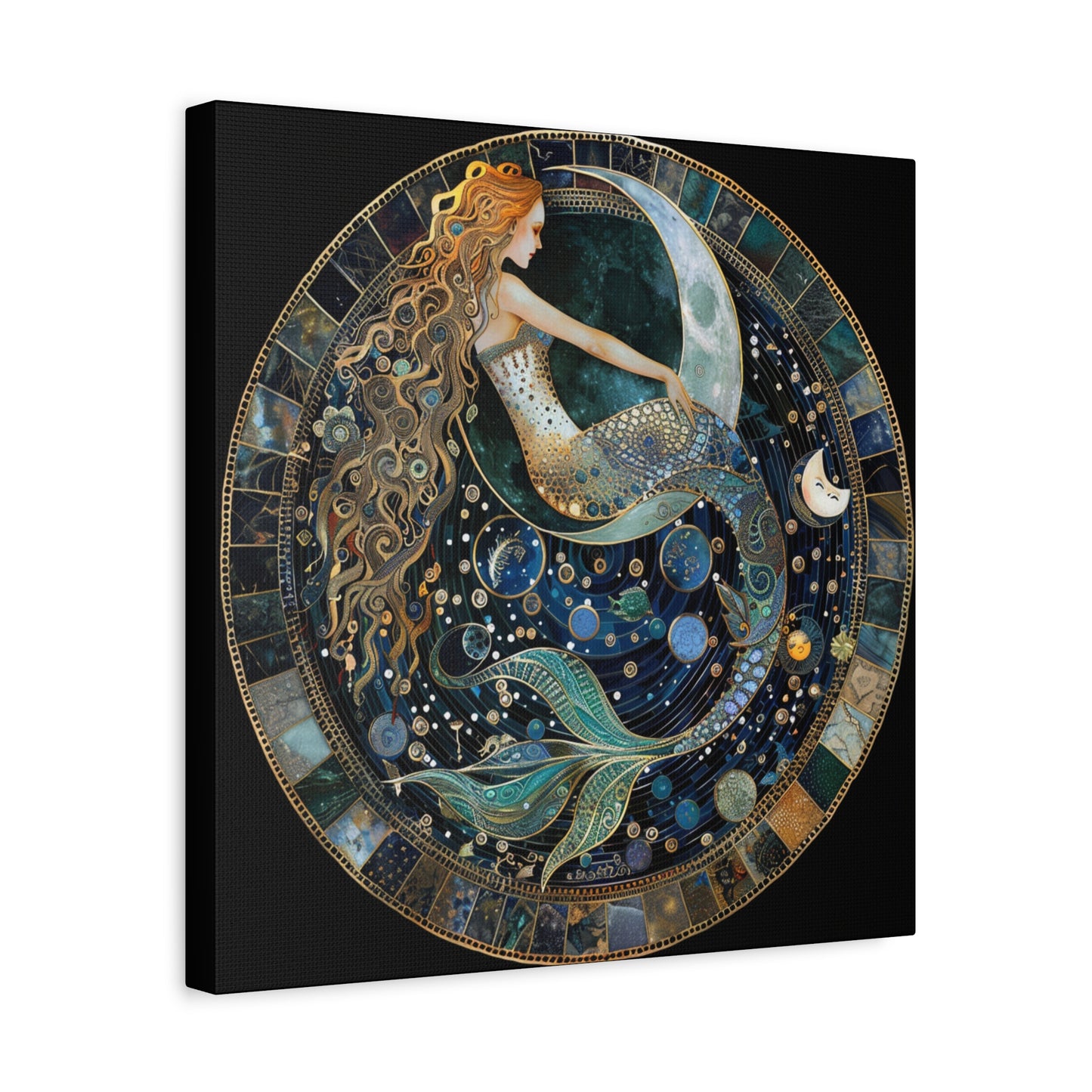 Mermaid Art Canvas Print, Nautical Home Decor, Ocean Lover's Gift, Fantasy Wall Art, Beach House Wall Hanging