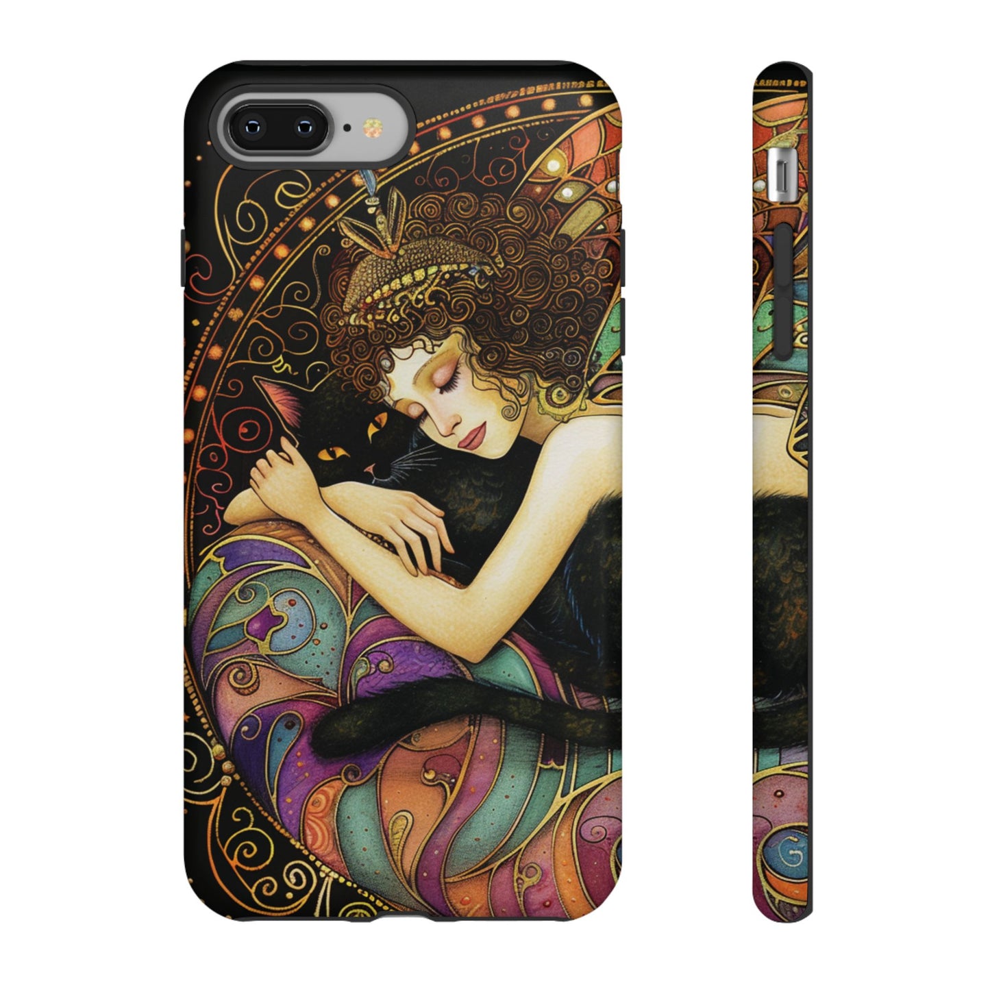 Artistic Phone Case for Cat Lovers, Tough Cases with Enchanting Design, Unique Gift for Birthdays, Holidays, and Celebrations