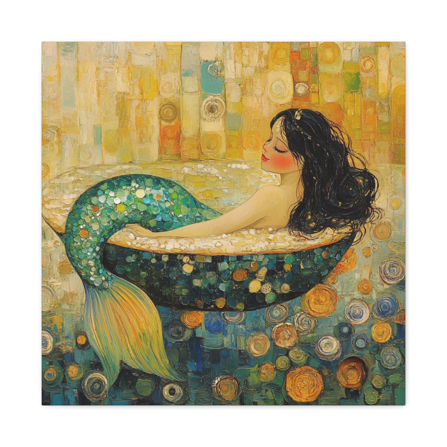 Serene Mermaid Canvas Art, Wall Decor, Home Decoration, Art Gift, Coastal Living, Beach Theme, Printable Artwork