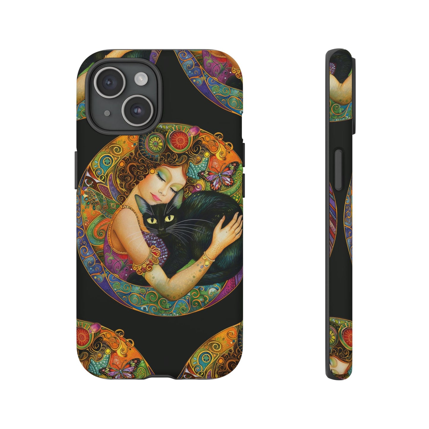 Tough Cases Phone Case, Colorful Protective Cover for Cat Lovers, Trendy Gift for Birthdays, Unique Art Phone Accessories