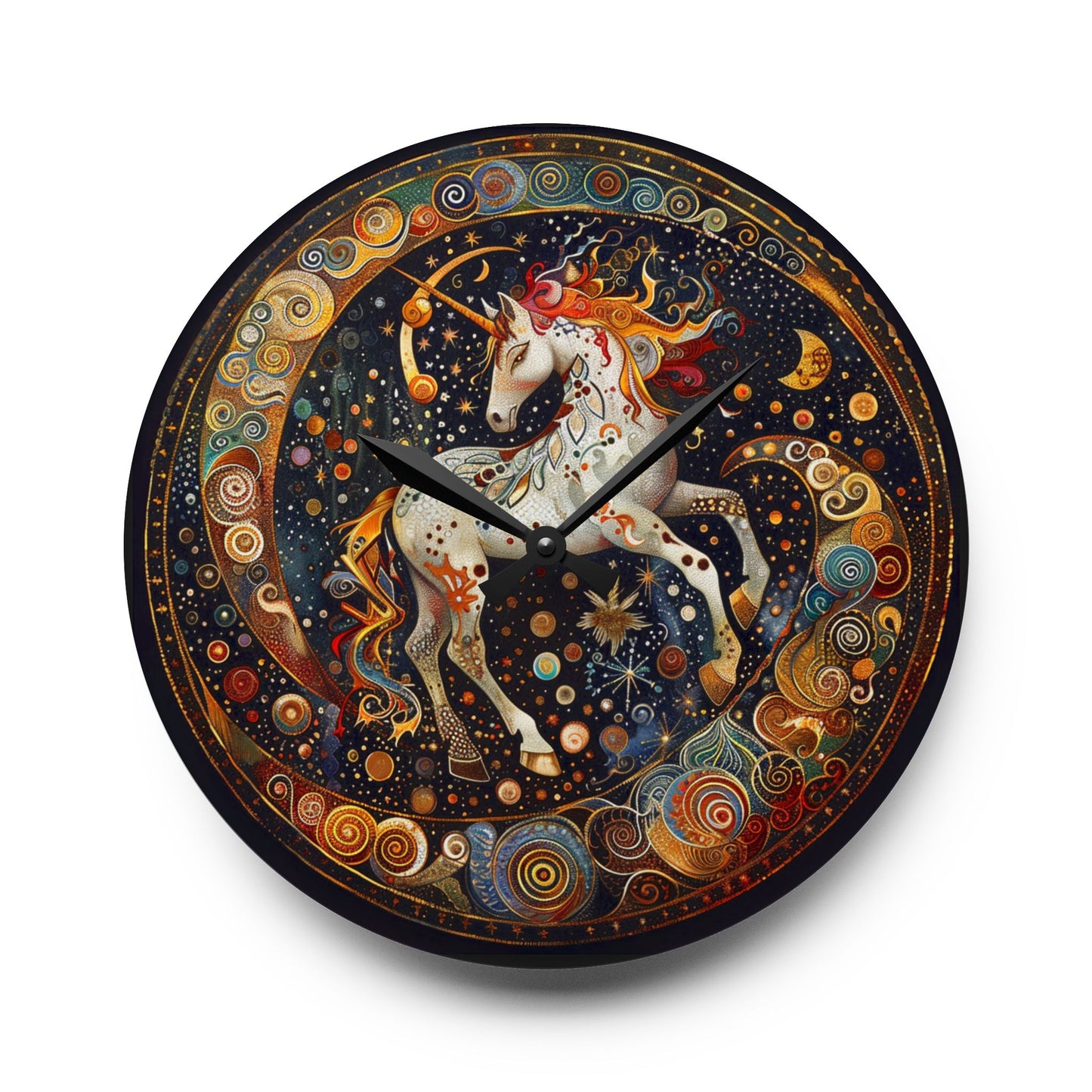 Magical Unicorn Acrylic Wall Clock, Unique Home Decor, Fantasy Art Clock, Gift for Kids, Whimsical Wall Art