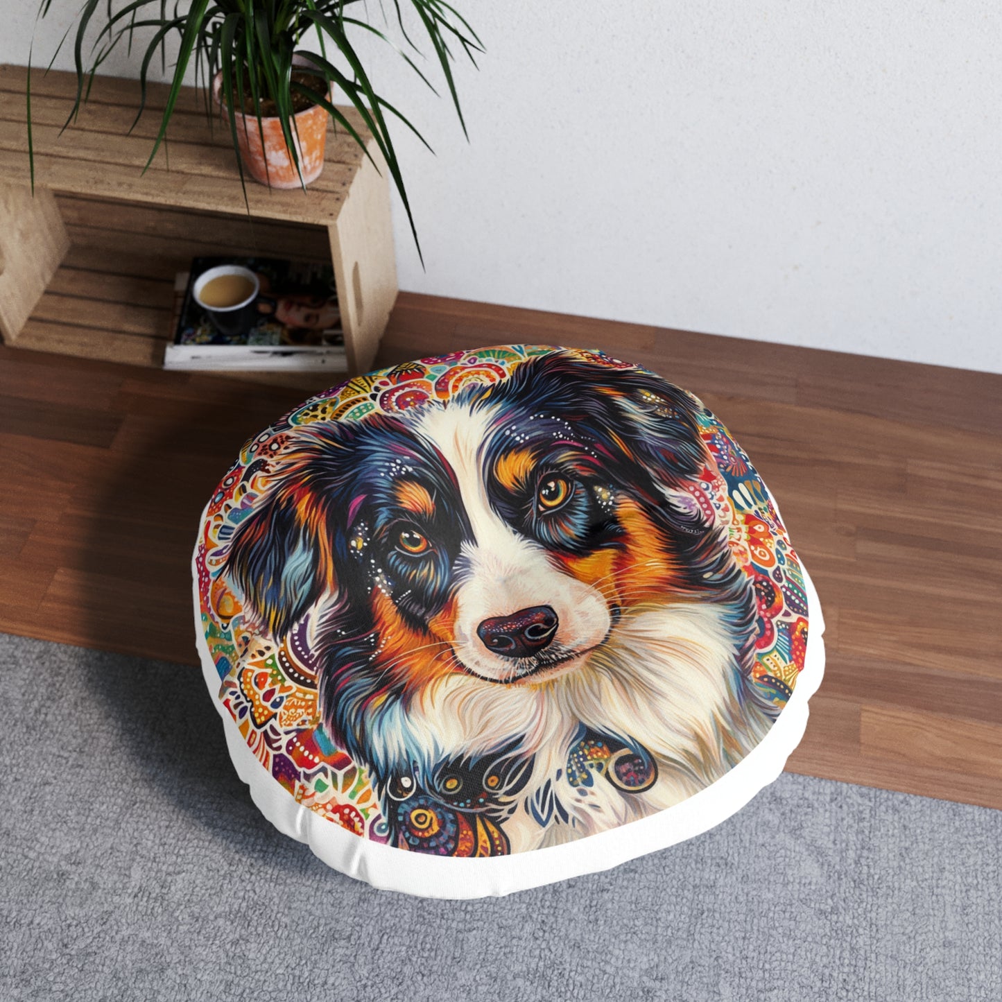 Mystical Aussie Floor Pillow, Round, Bodhi Pets