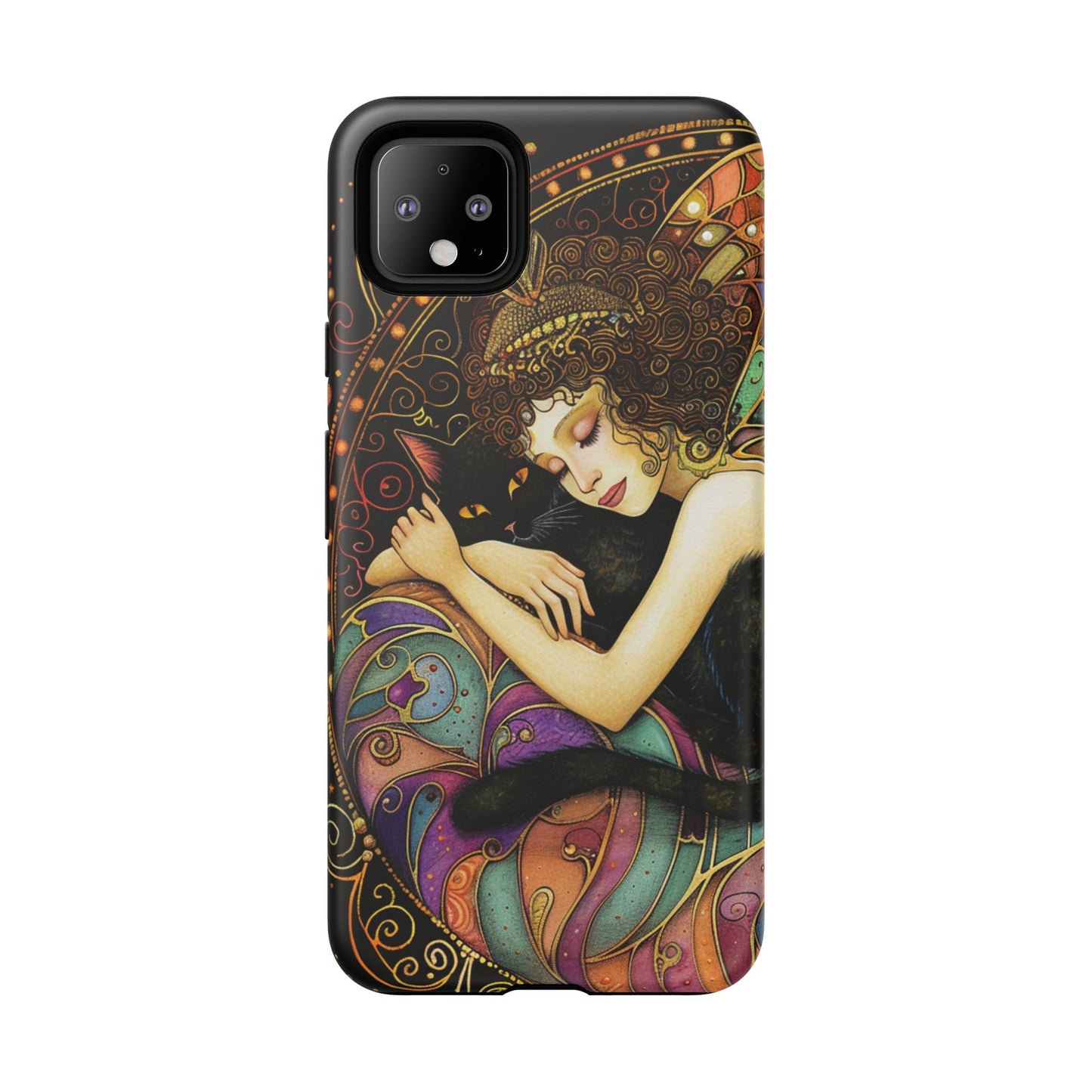Artistic Phone Case for Cat Lovers, Tough Cases with Enchanting Design, Unique Gift for Birthdays, Holidays, and Celebrations