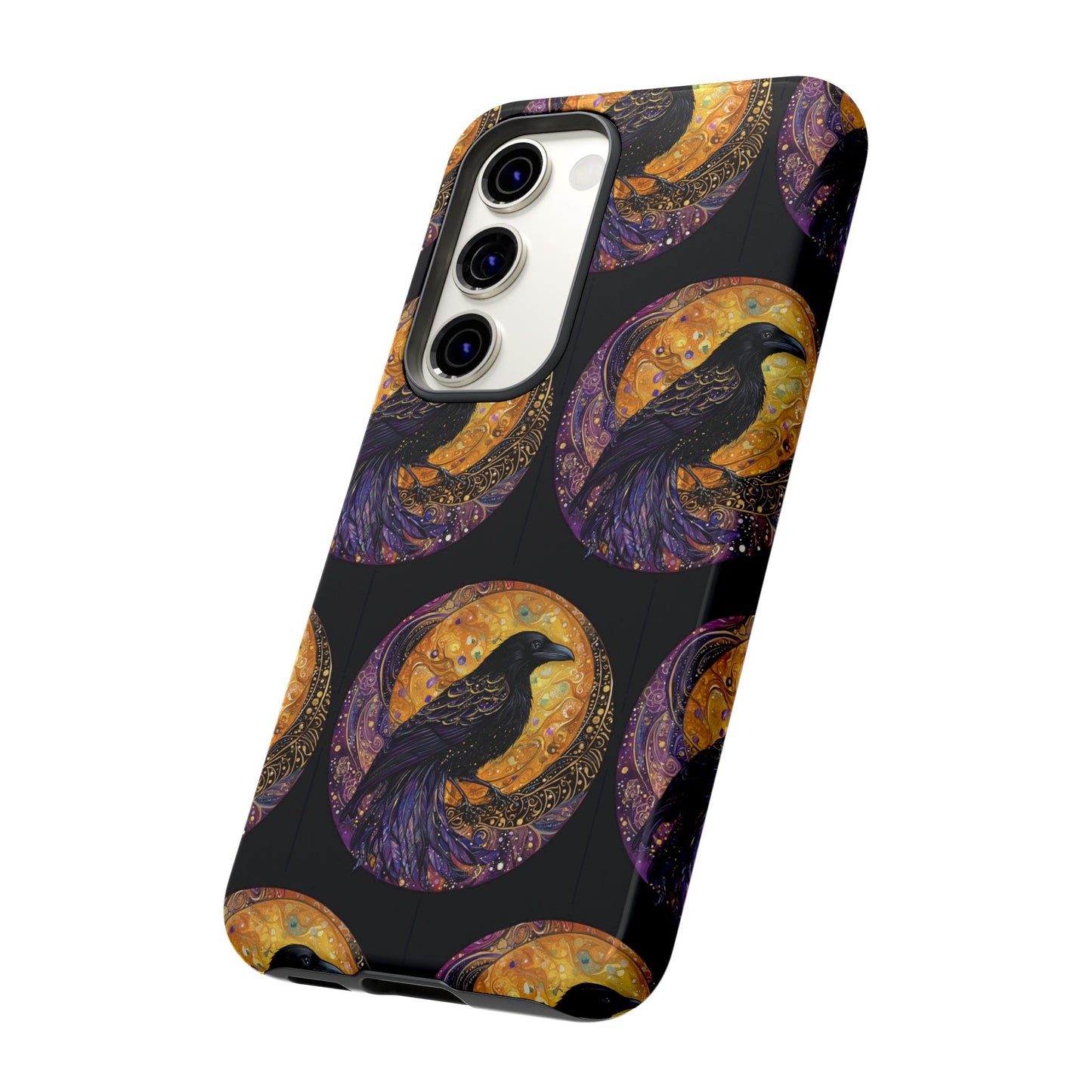 Raven Celestial Phone Case, Astrological Gift, Bird Lover Accessory, Tough Phone Cover, Gothic Aesthetic, Halloween Tech Decor