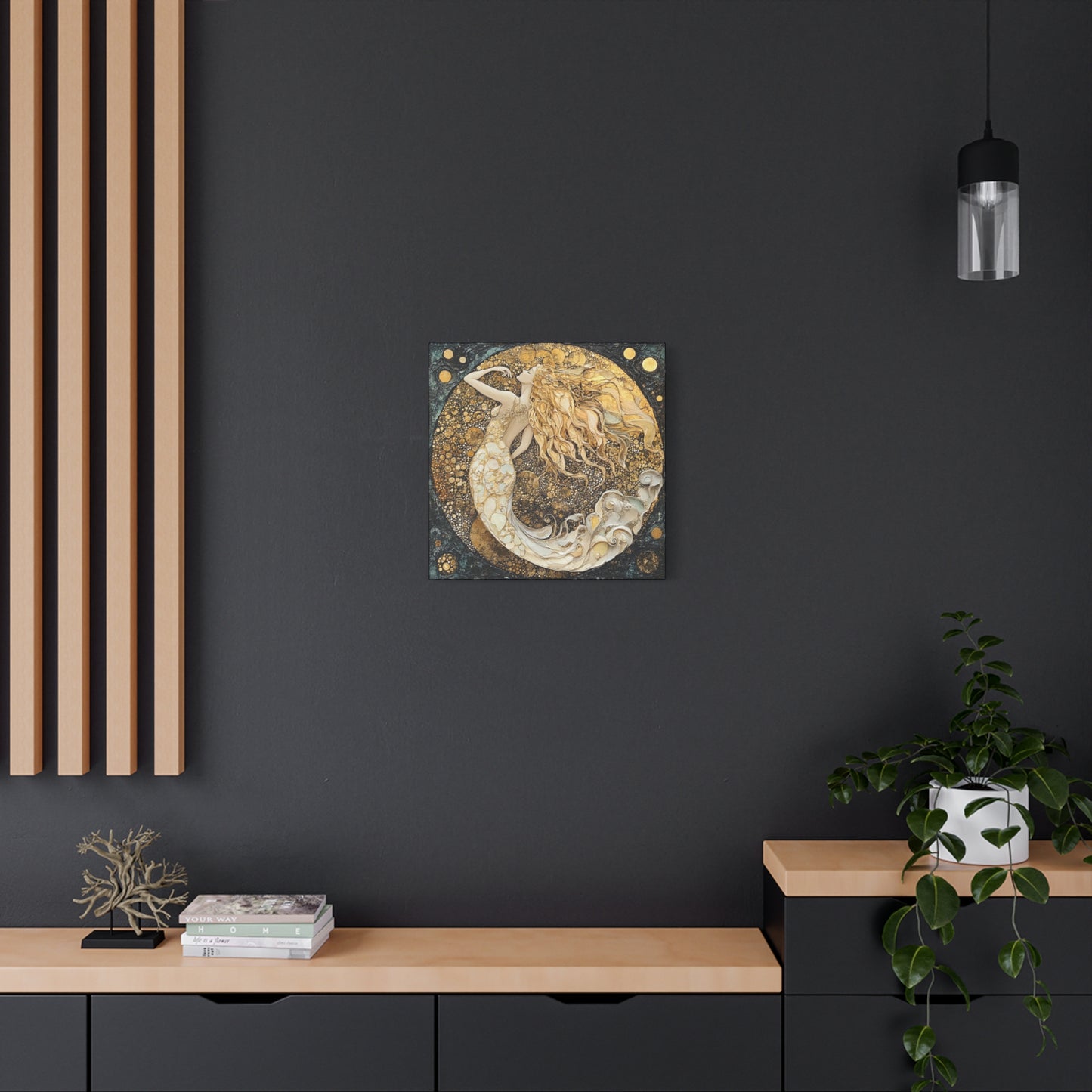 Elegant Mermaid Canvas Art, Home Decor, Wall Art, Gift for Her, Coastal Vibes, Housewarming Gift