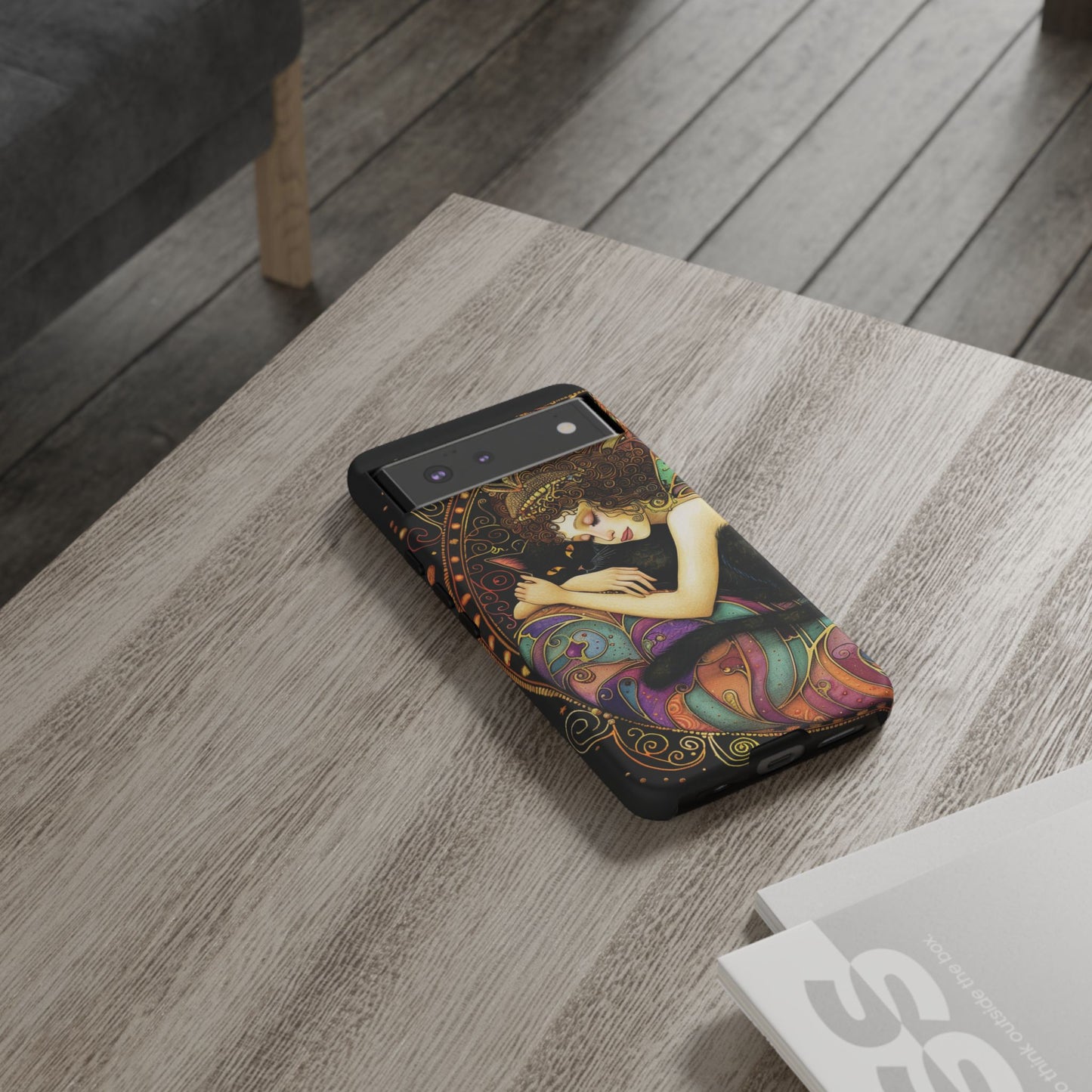 Artistic Phone Case for Cat Lovers, Tough Cases with Enchanting Design, Unique Gift for Birthdays, Holidays, and Celebrations