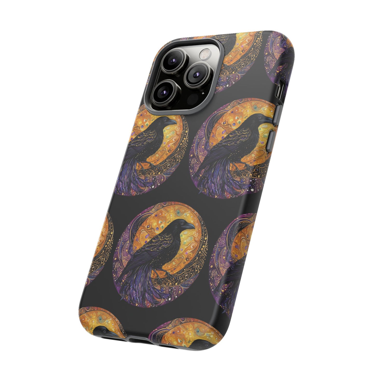 Raven Celestial Phone Case, Astrological Gift, Bird Lover Accessory, Tough Phone Cover, Gothic Aesthetic, Halloween Tech Decor