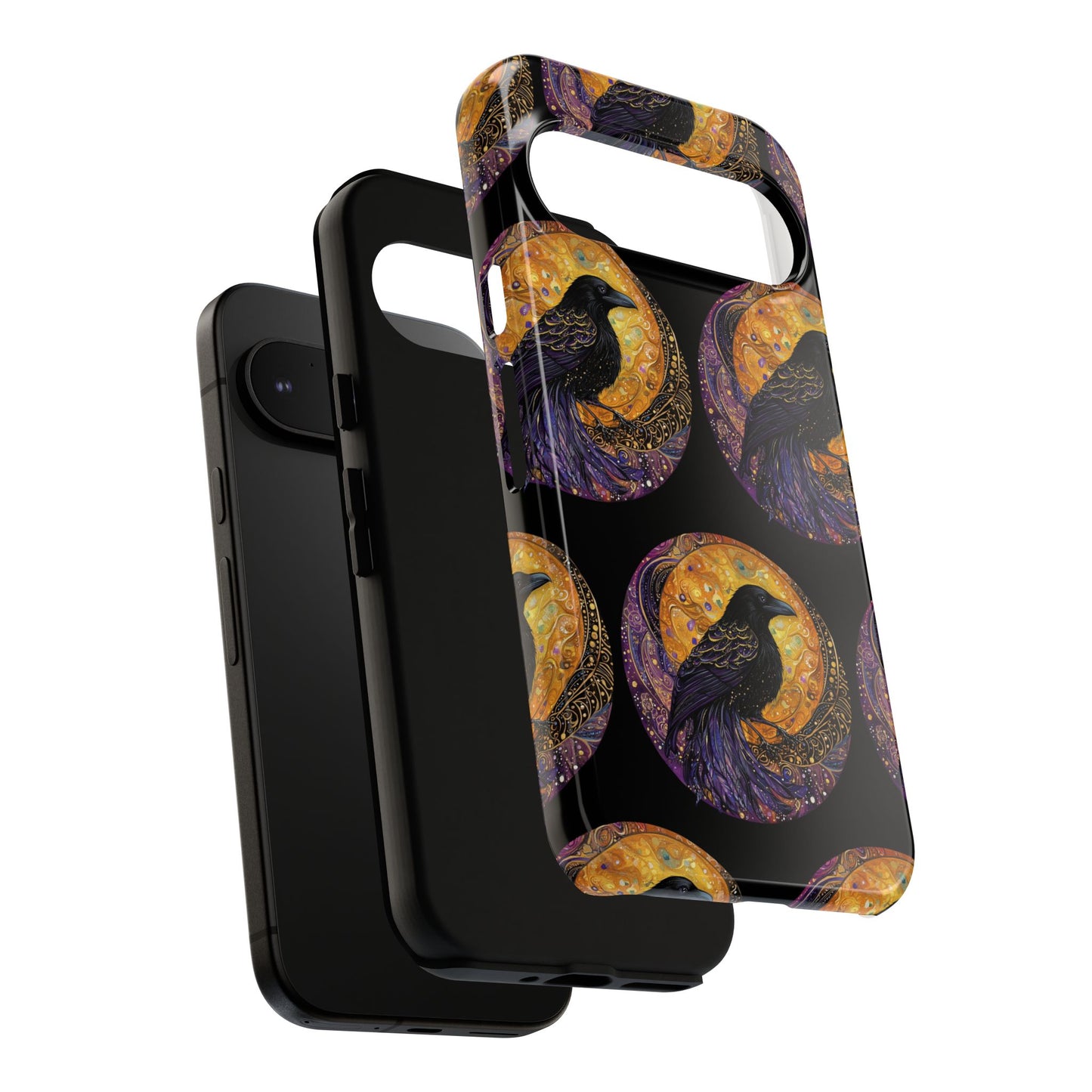 Raven Celestial Phone Case, Astrological Gift, Bird Lover Accessory, Tough Phone Cover, Gothic Aesthetic, Halloween Tech Decor